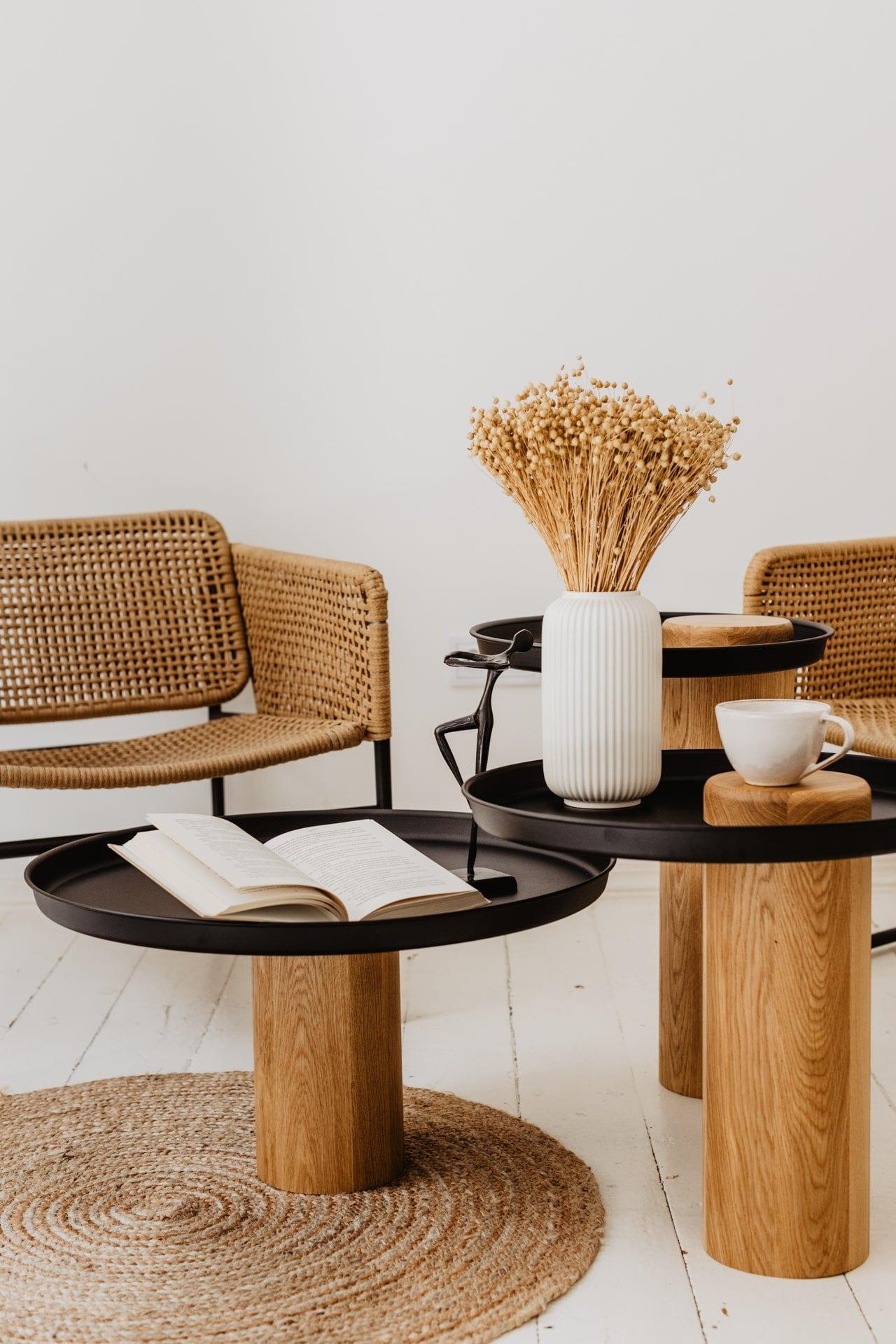 Stolik kawowy TYK dąb naturalny z czarnym blatem Nordifra Eye on Design