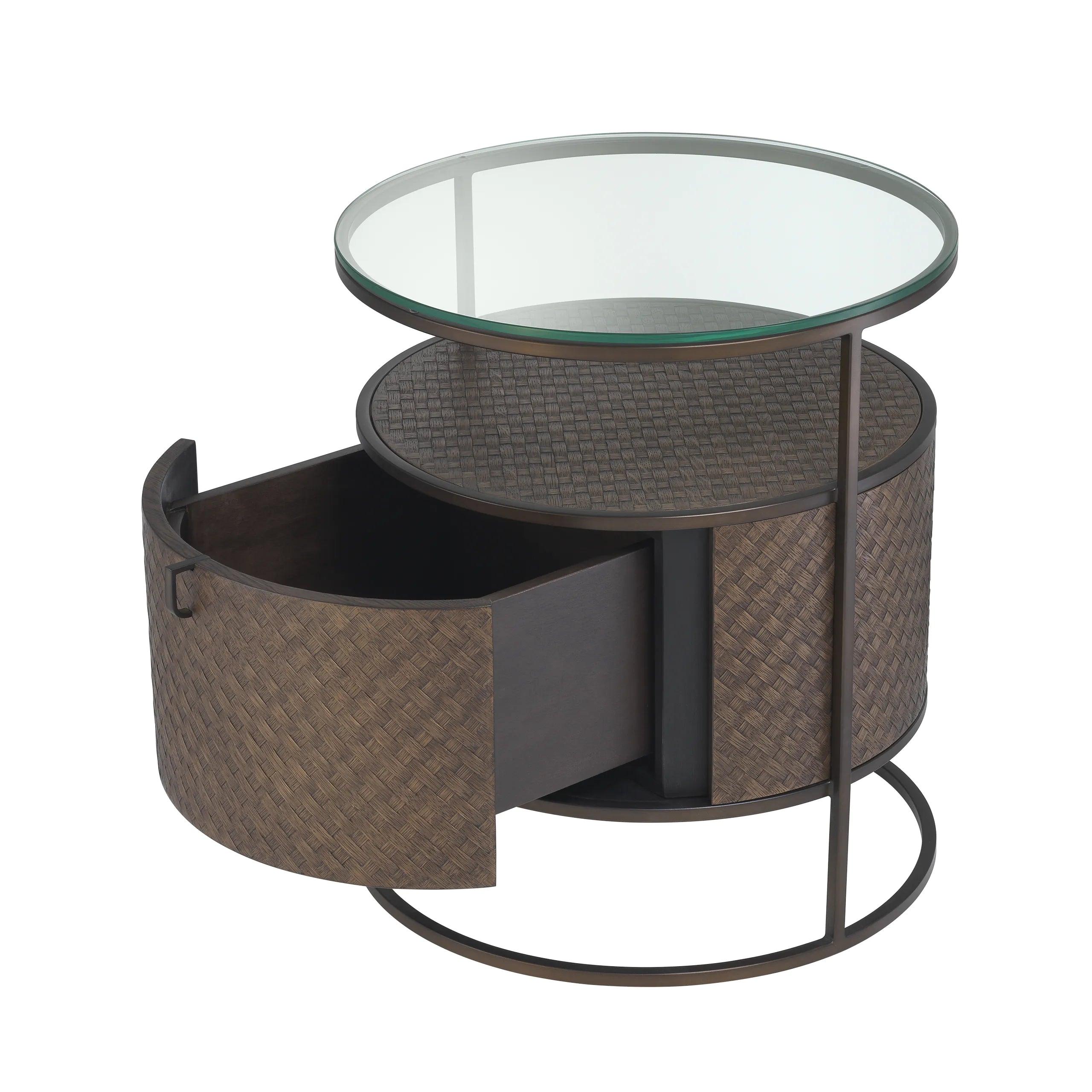 Stolik nocny NAPA VALLEY ciemnobrązowy fornir dębowy Eichholtz Eye on Design