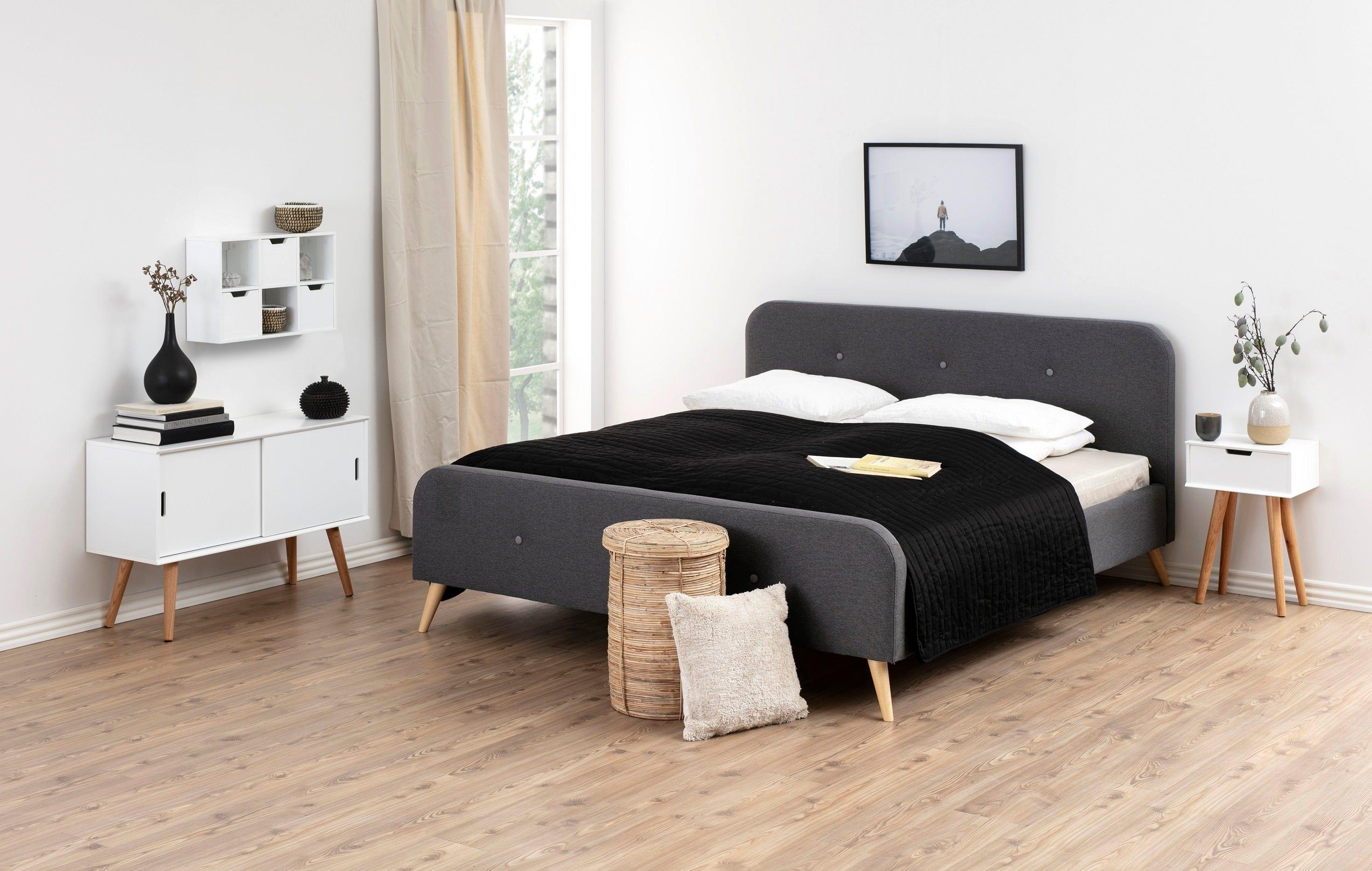 Stolik nocny z drewnianą podstawą MITRA biały Home Essentials Eye on Design