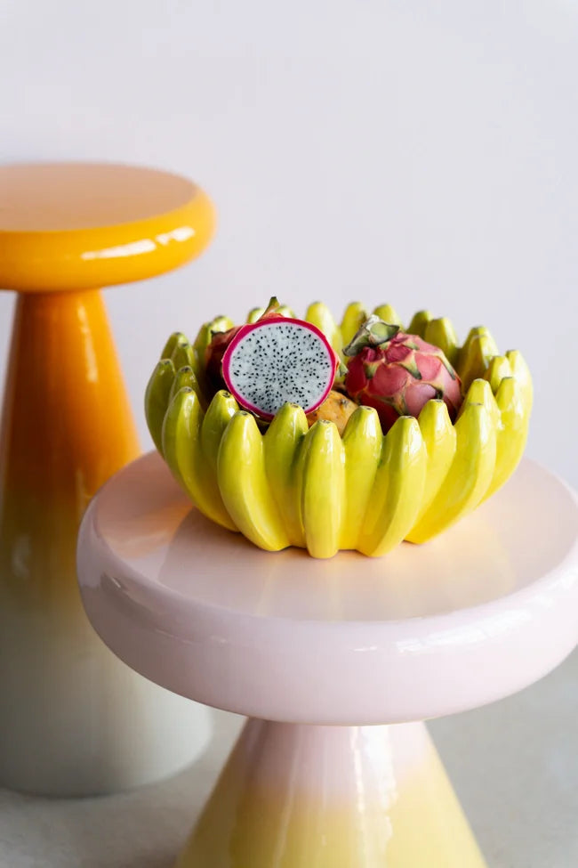 Yellow RICI side table with light pink