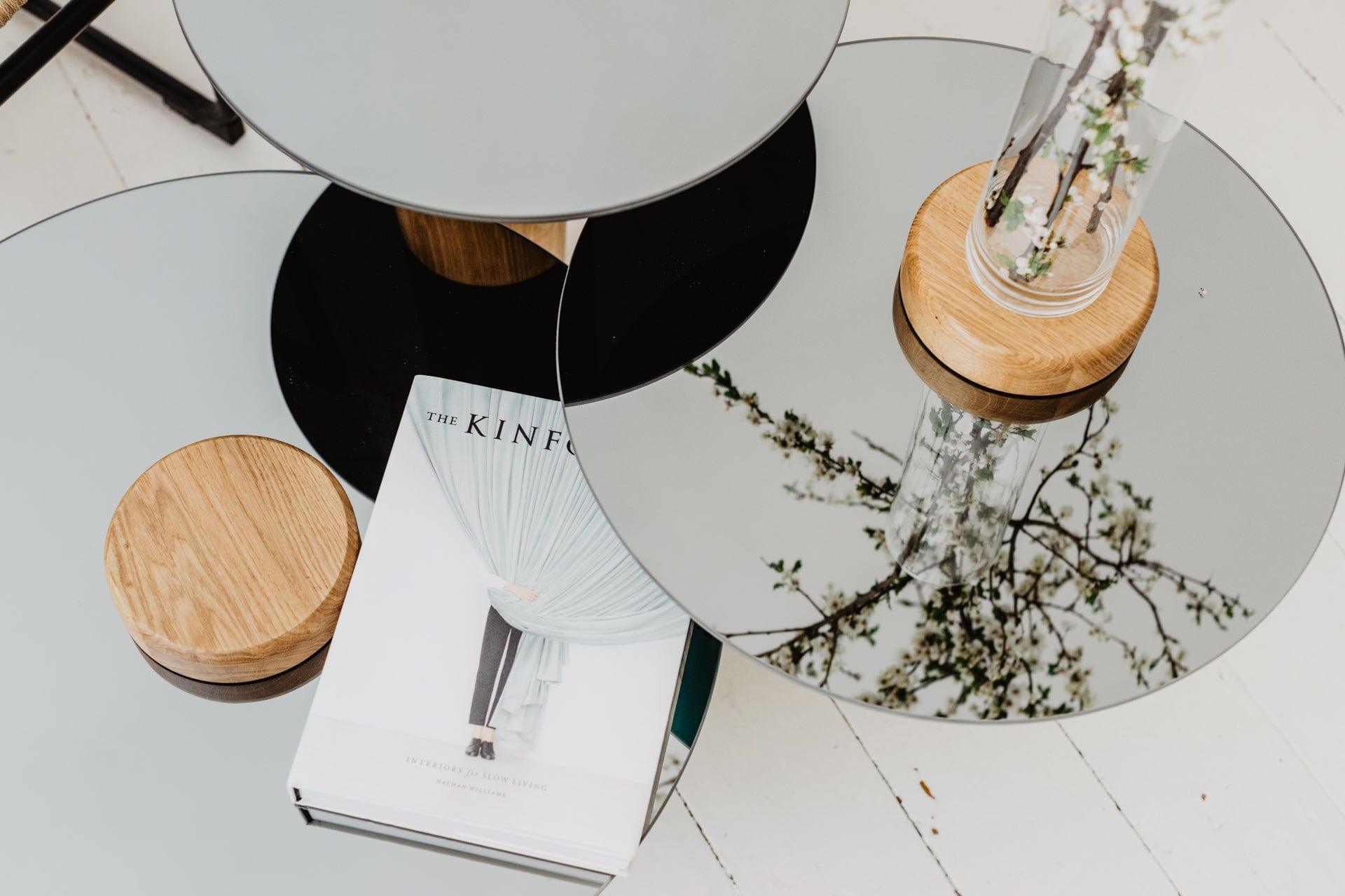 Stolik TYK dąb naturalny z lustrzanym blatem Nordifra Eye on Design