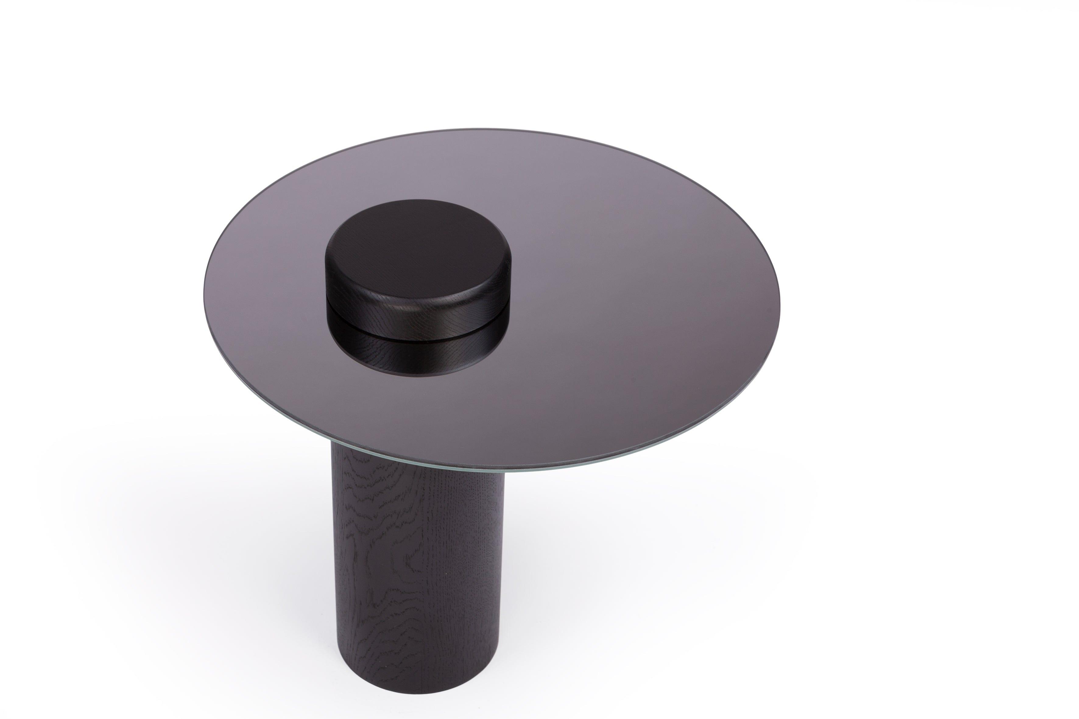 Stolik TYK MIDI czarny dąb z lustrzanym blatem Nordifra Eye on Design