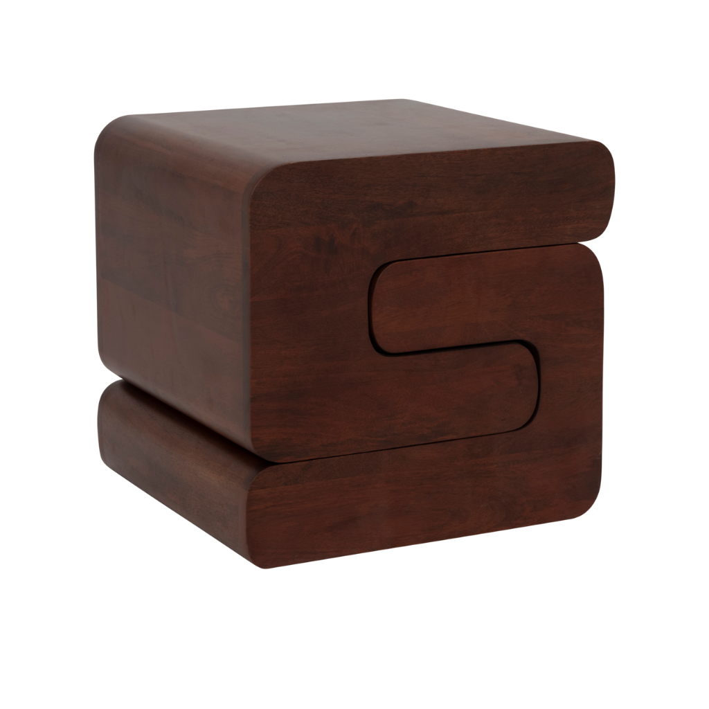 LUGN Side Table Dark Brown Mango Wood