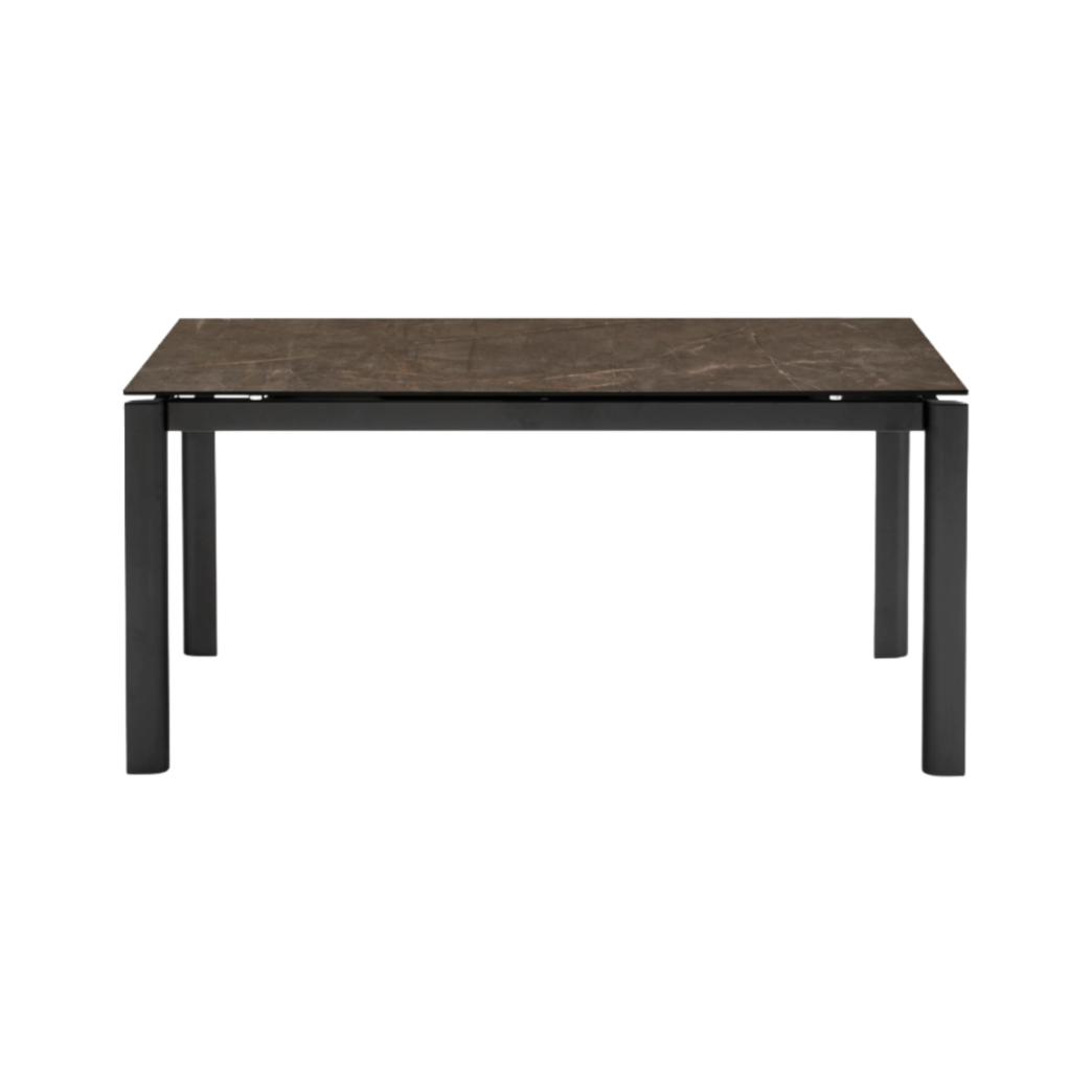 Rozkládací stůl STREAM s hnědou deskou a černou základnou