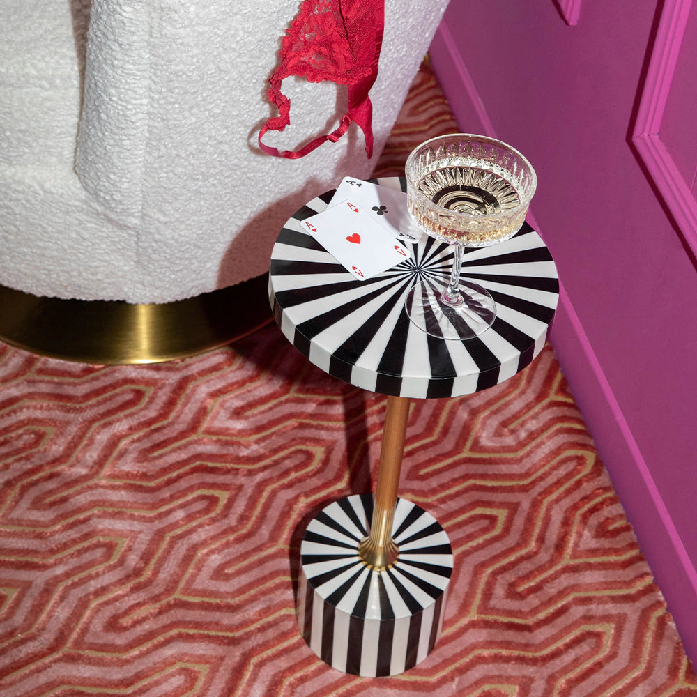 Boční stolek STRIKE LUCKY černobílý