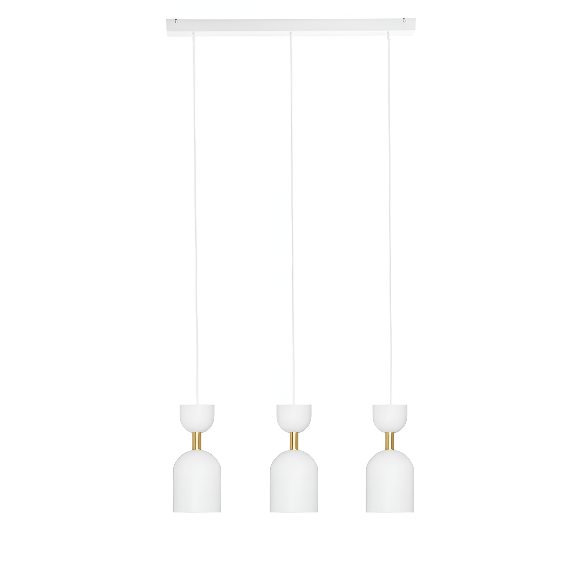 Stropní lampa SUPURU 3L bílá s mosazným detailem