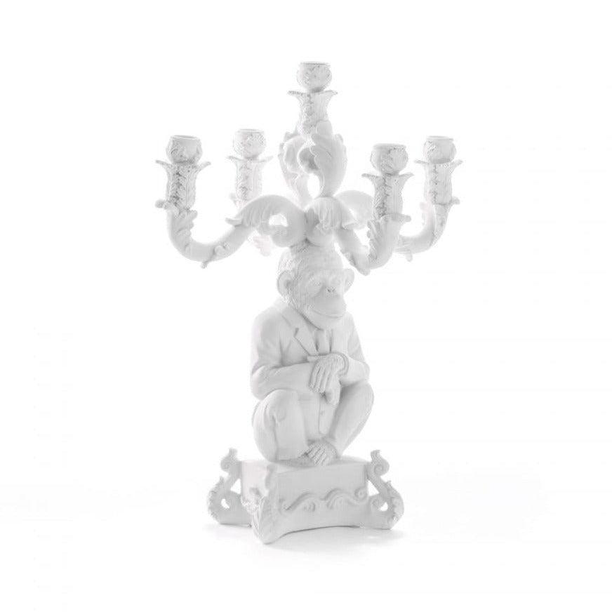 Świecznik BURLESQUE CHIMP biały Seletti Eye on Design
