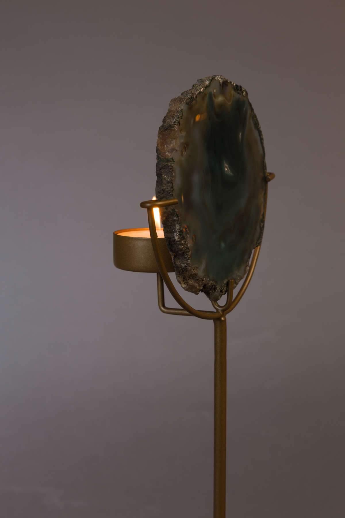 Świecznik GEM zielony agat Dutchbone Eye on Design