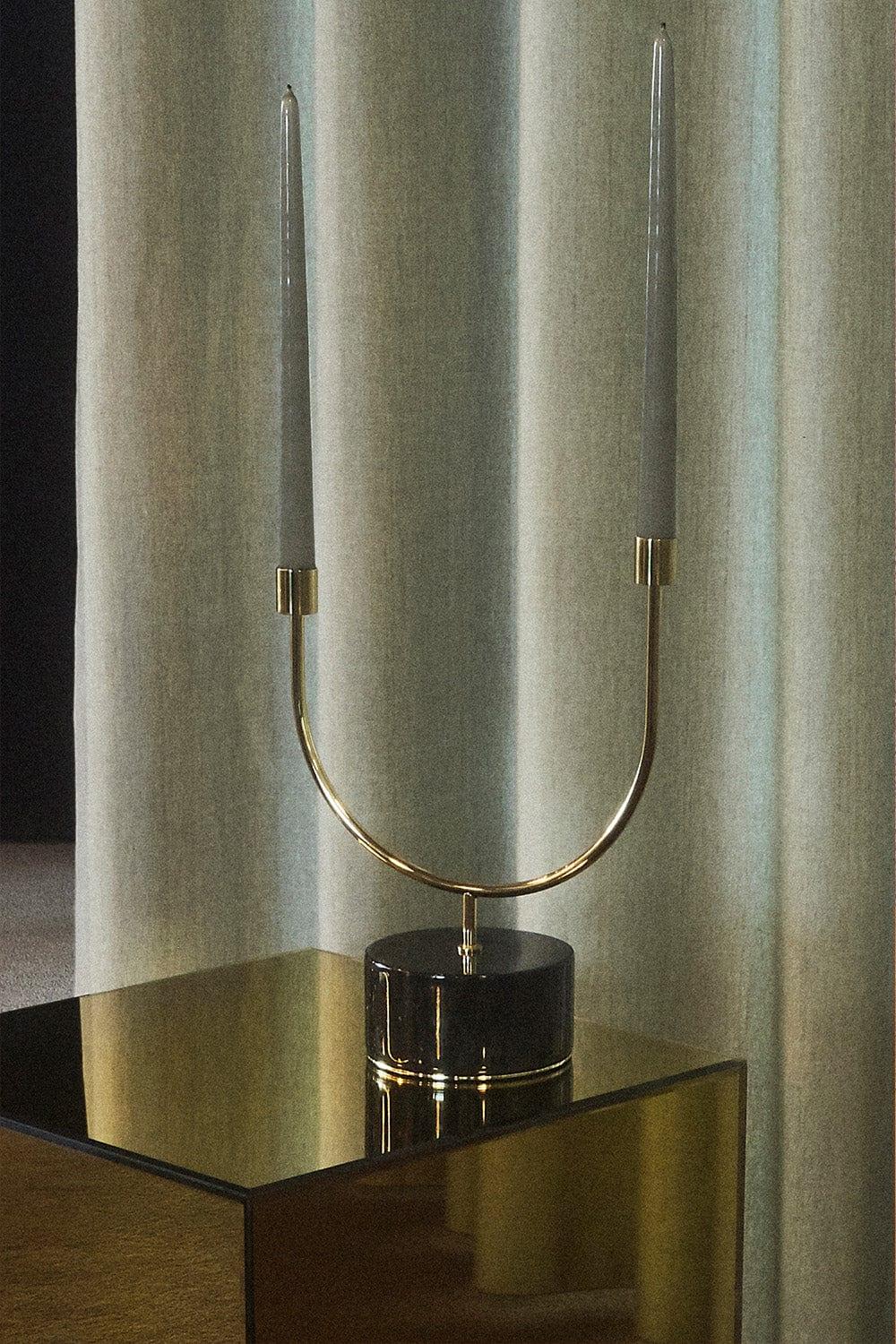 Świecznik GRASIL czarny marmur AYTM Eye on Design