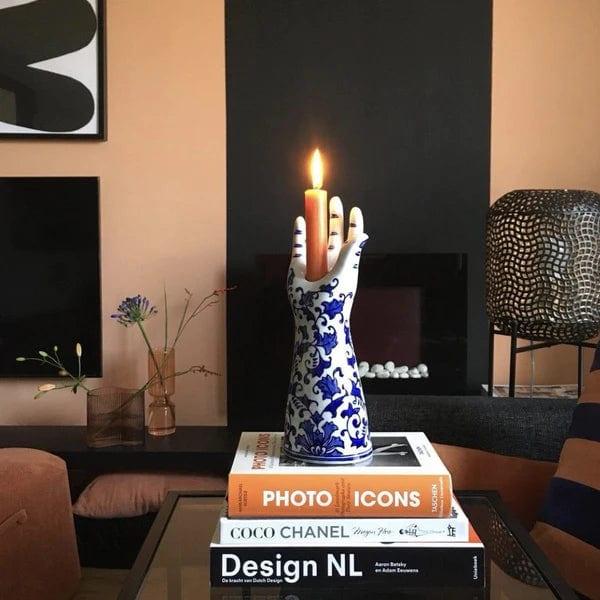 Świecznik HANDS UP niebieski Pols Potten Eye on Design