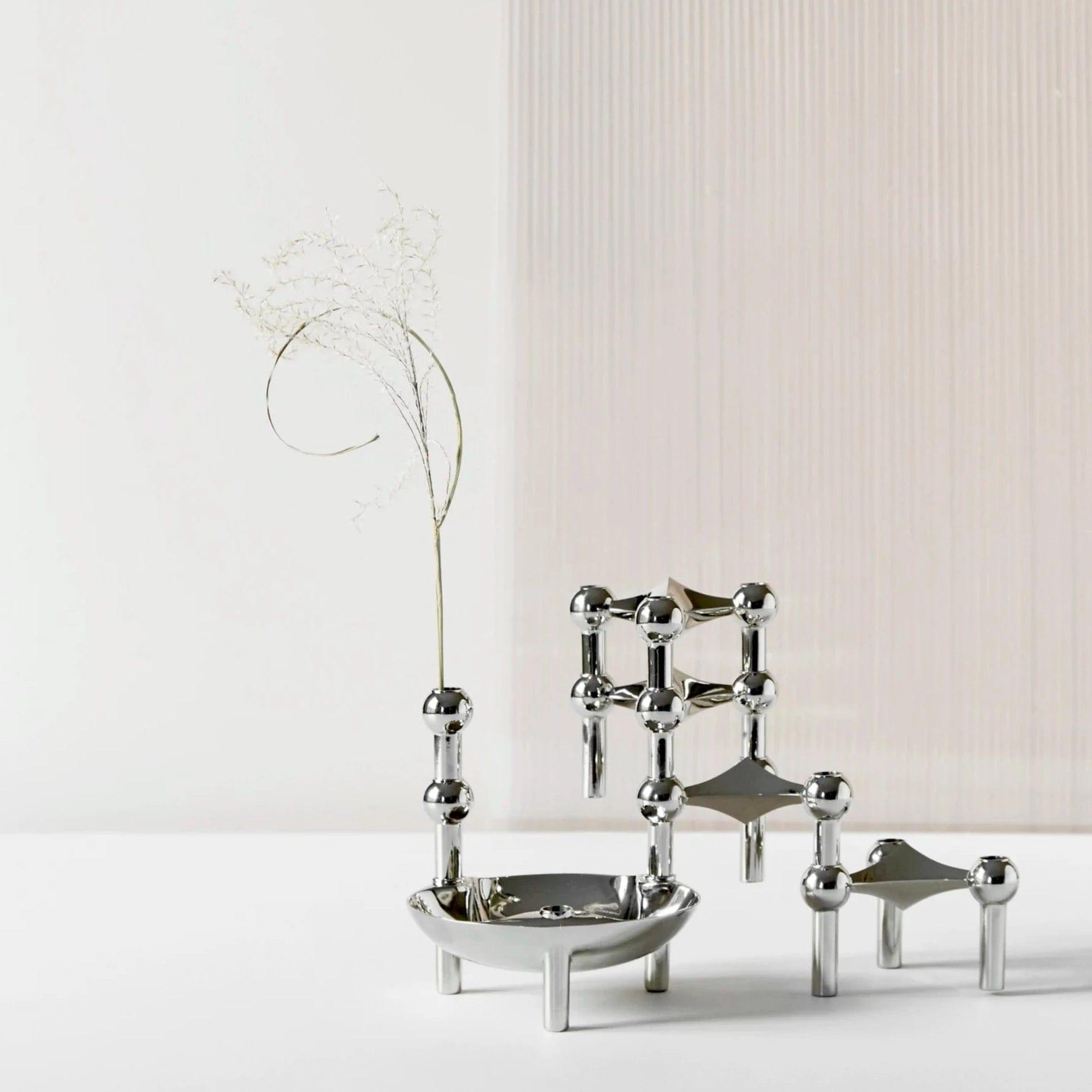 Świecznik i taca STOFF NAGEL chrom Stoff Nagel Eye on Design