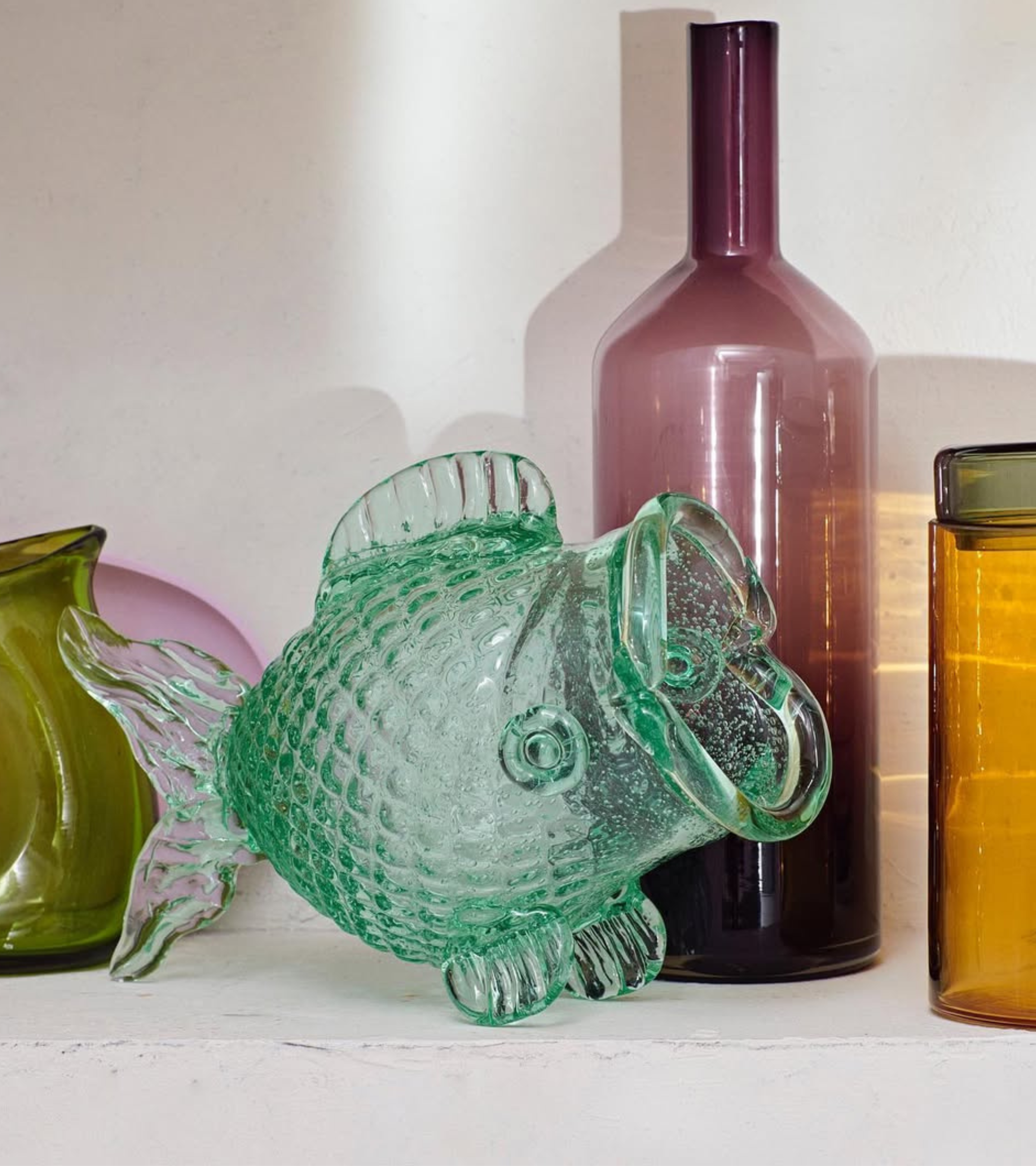 Nádoba FAT FISH zelené sklo