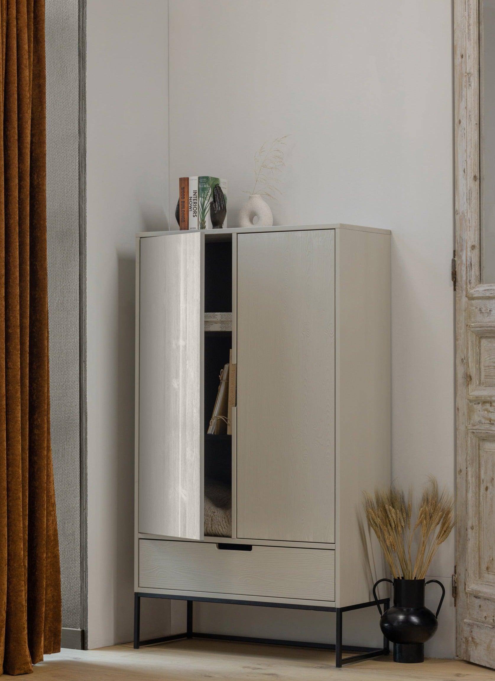 Szafa 2-drzwiowa SILAS popielaty Woood Eye on Design