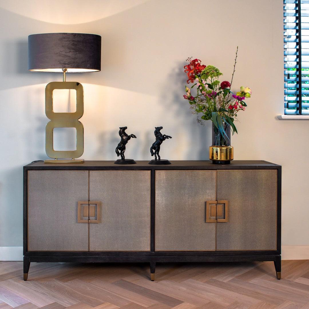 Szafka barowa BLOOMINGVILLE drewno dębowe ze złotym Richmond Interiors Eye on Design