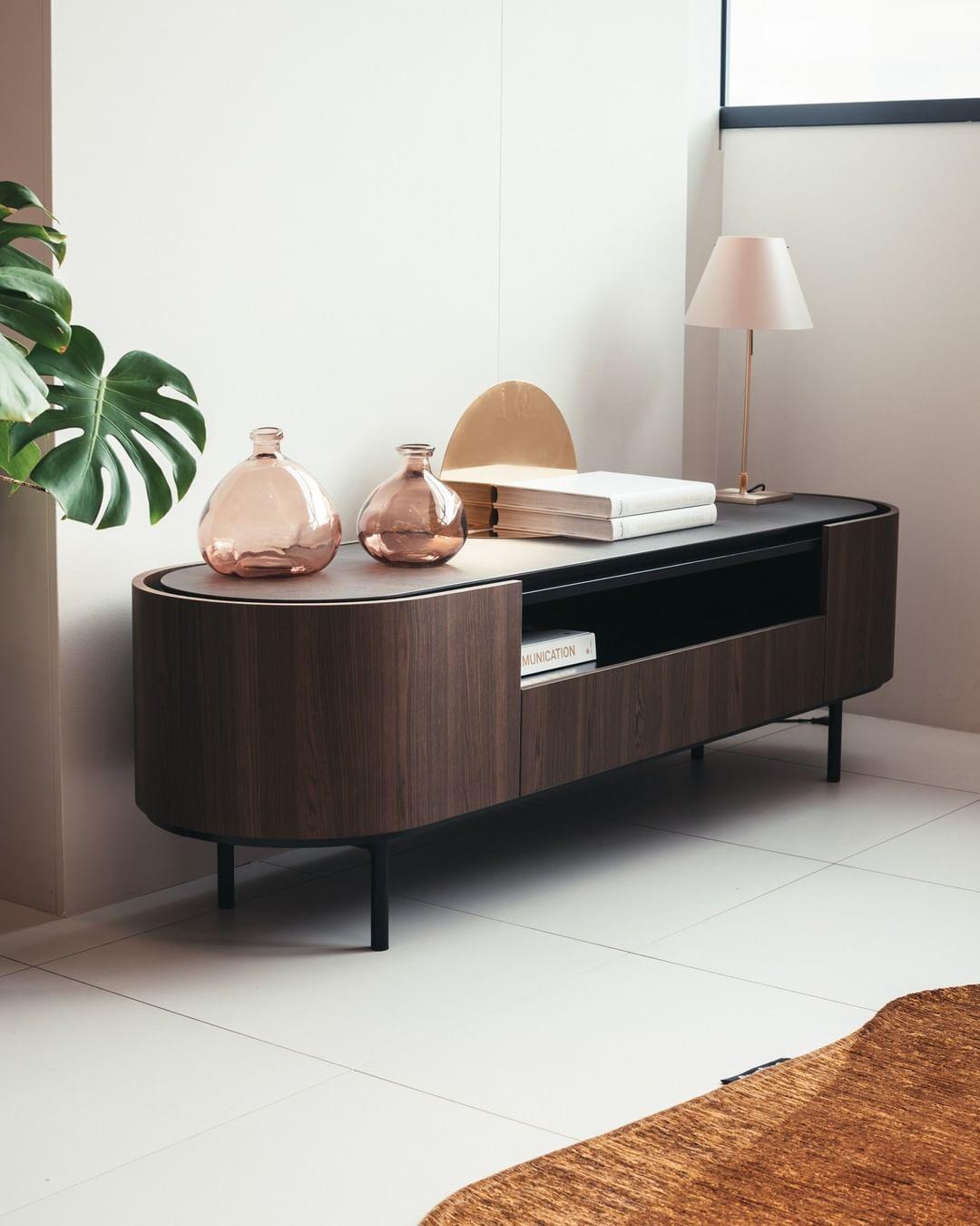 Szafka RTV LAKE ciemnobrązowy Calligaris Eye on Design