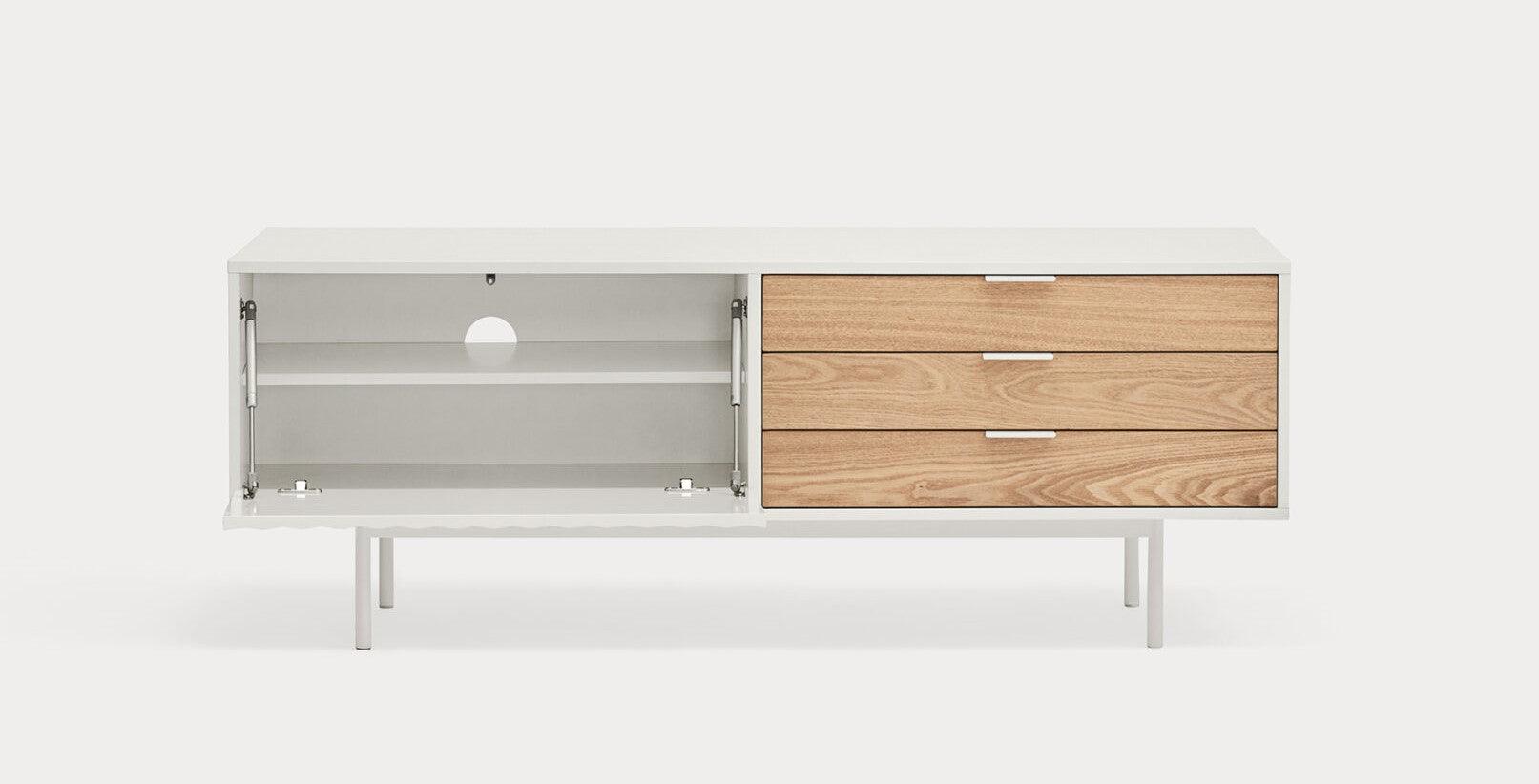 Szafka RTV z szufladami SIERRA biały Teulat Eye on Design