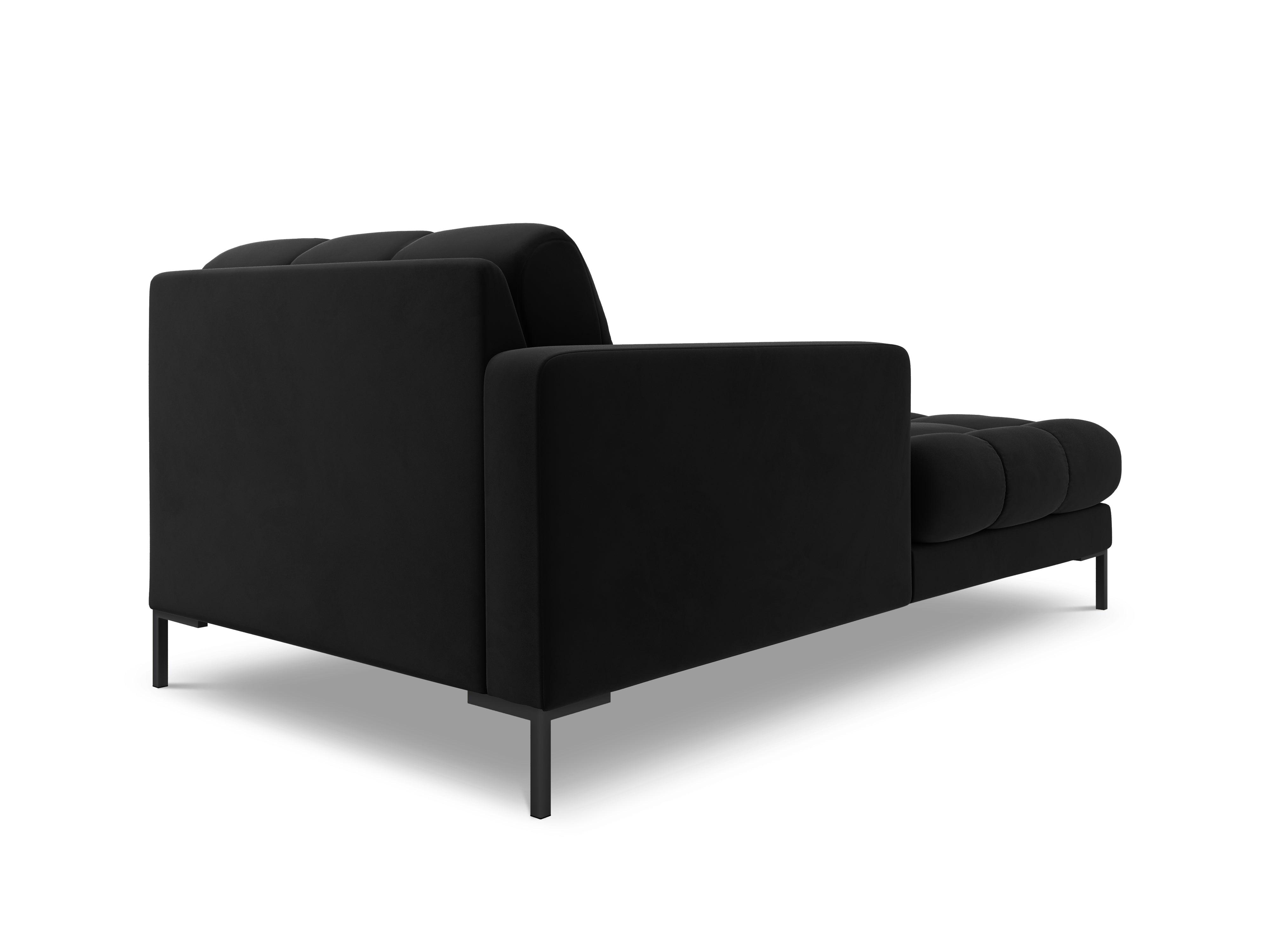 Szezlong aksamitny lewostronny BALI czarny z czarną podstawą Cosmopolitan Design Eye on Design