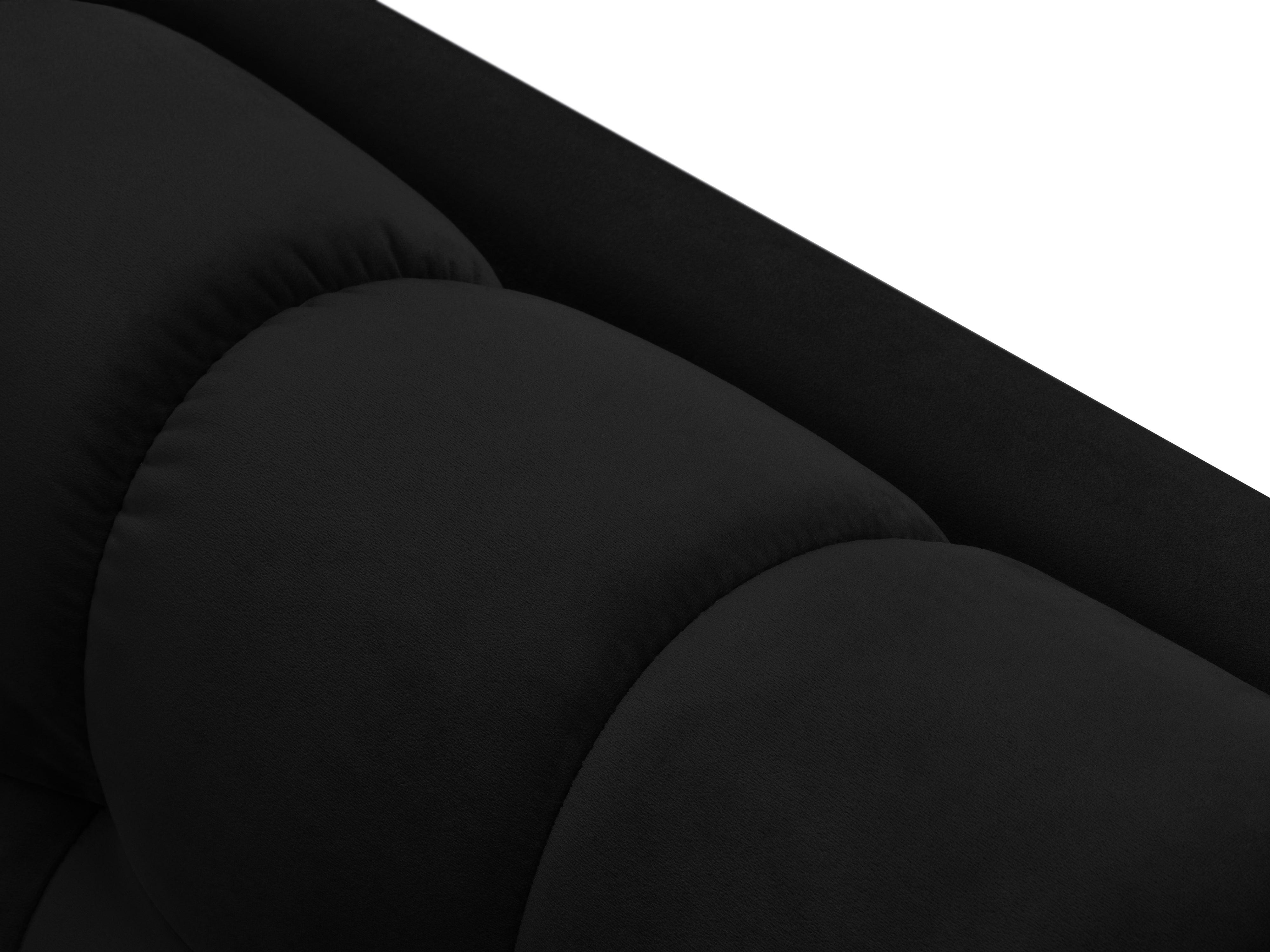 Szezlong aksamitny lewostronny BALI czarny ze złotą podstawą Cosmopolitan Design Eye on Design