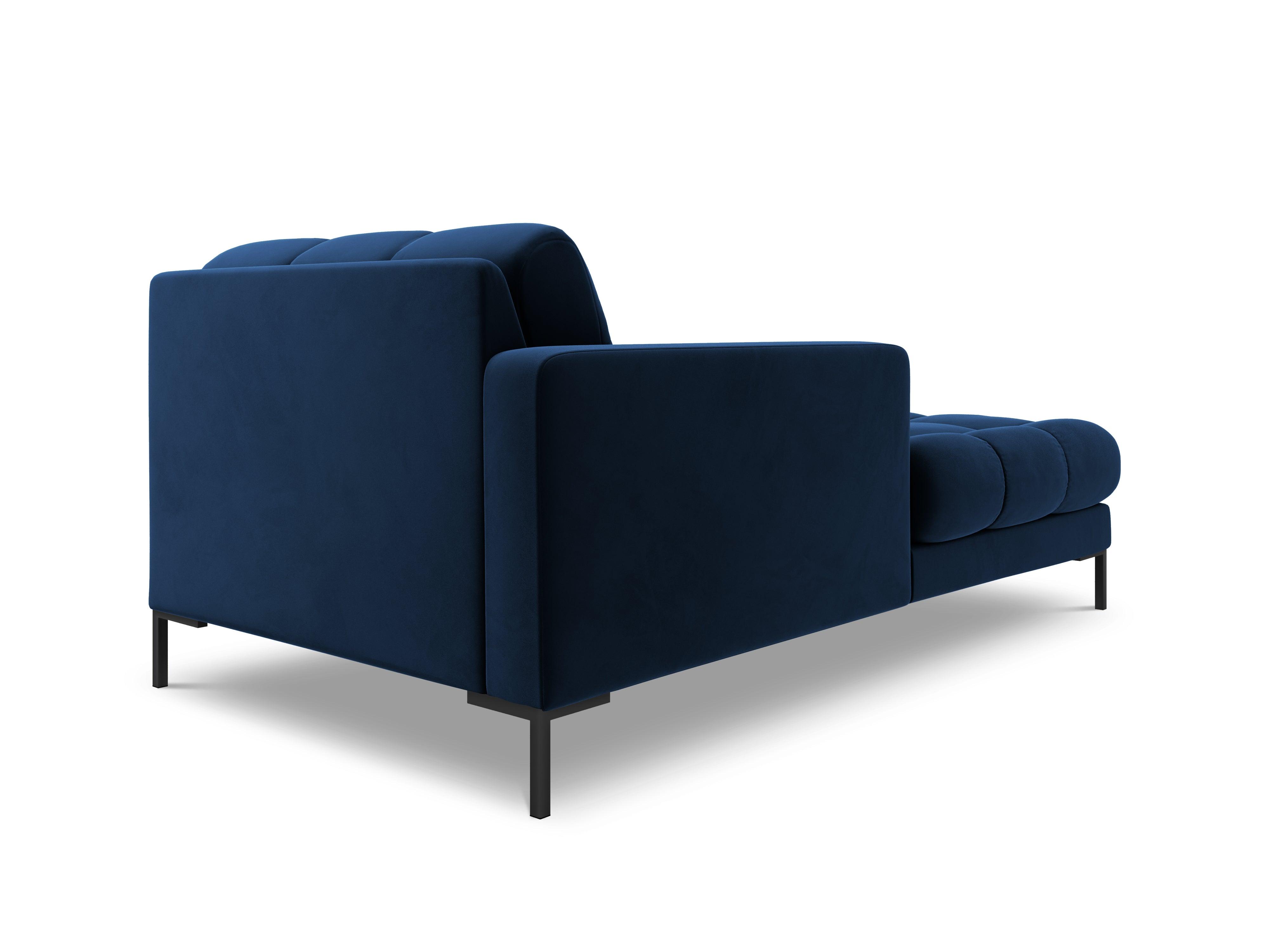 Szezlong aksamitny lewostronny BALI granat królewski z czarną podstawą Cosmopolitan Design Eye on Design