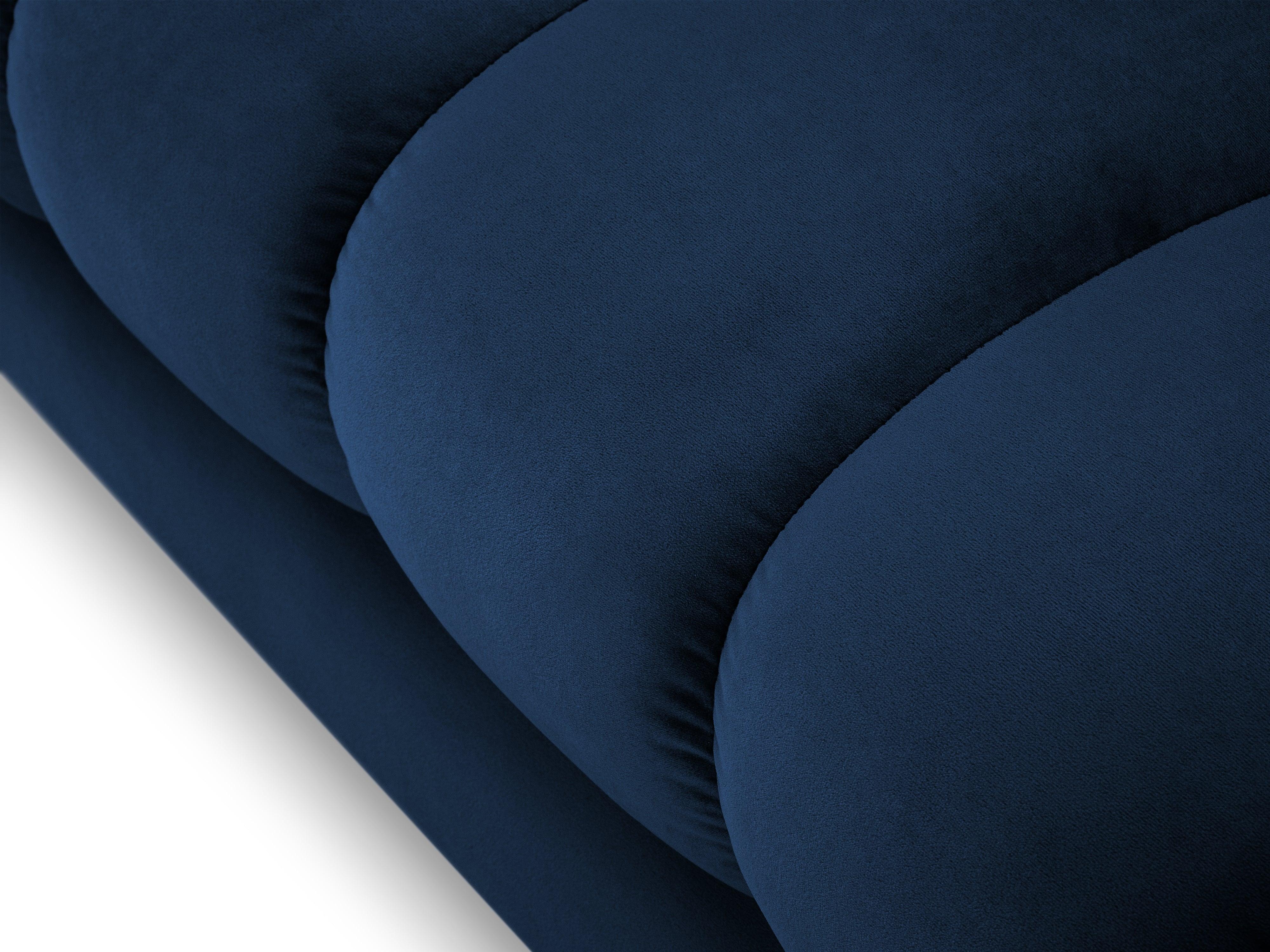 Szezlong aksamitny lewostronny BALI granat królewski z czarną podstawą Cosmopolitan Design Eye on Design