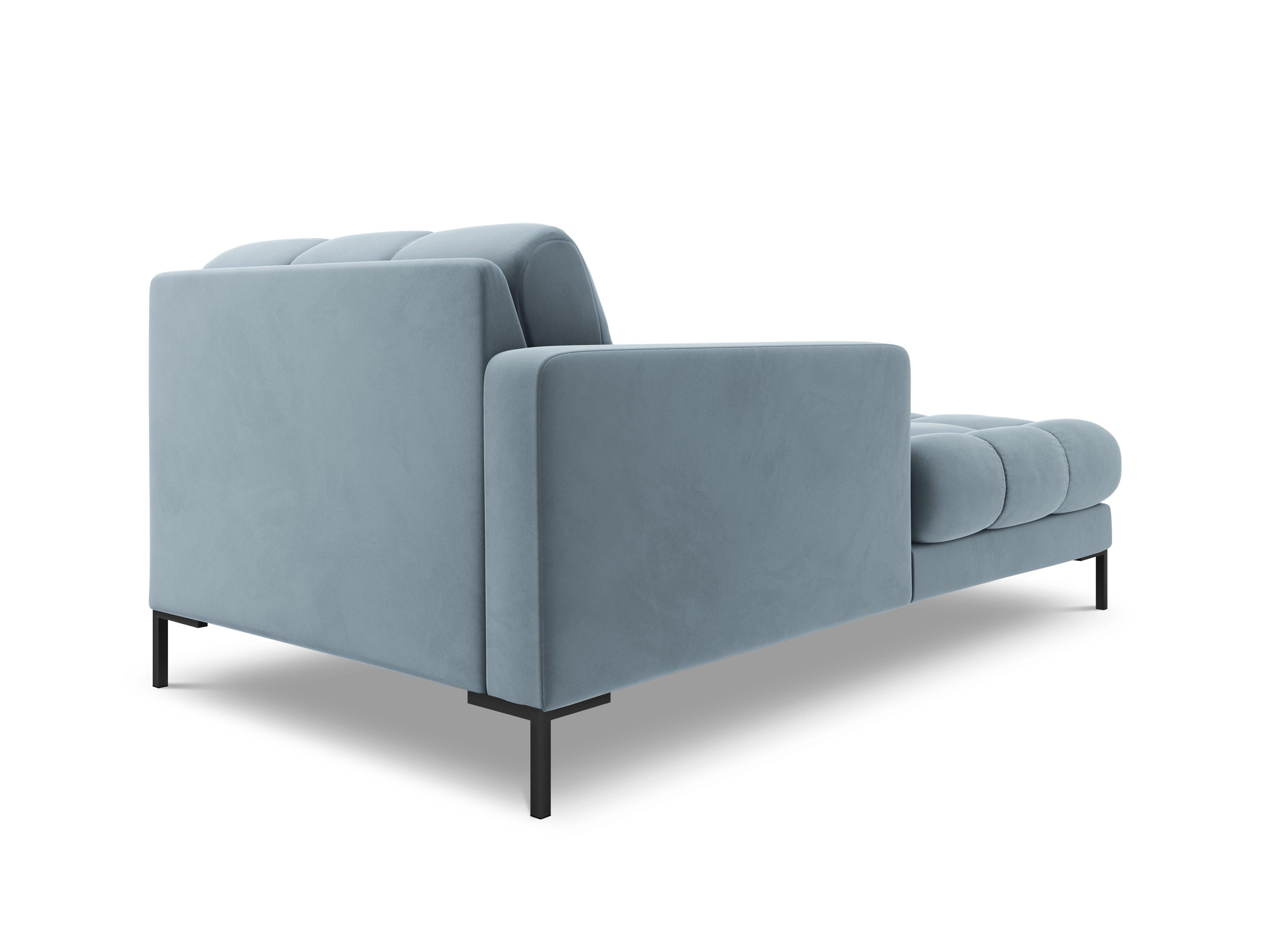 Szezlong aksamitny lewostronny BALI jasnoniebieski z czarną podstawą Cosmopolitan Design Eye on Design