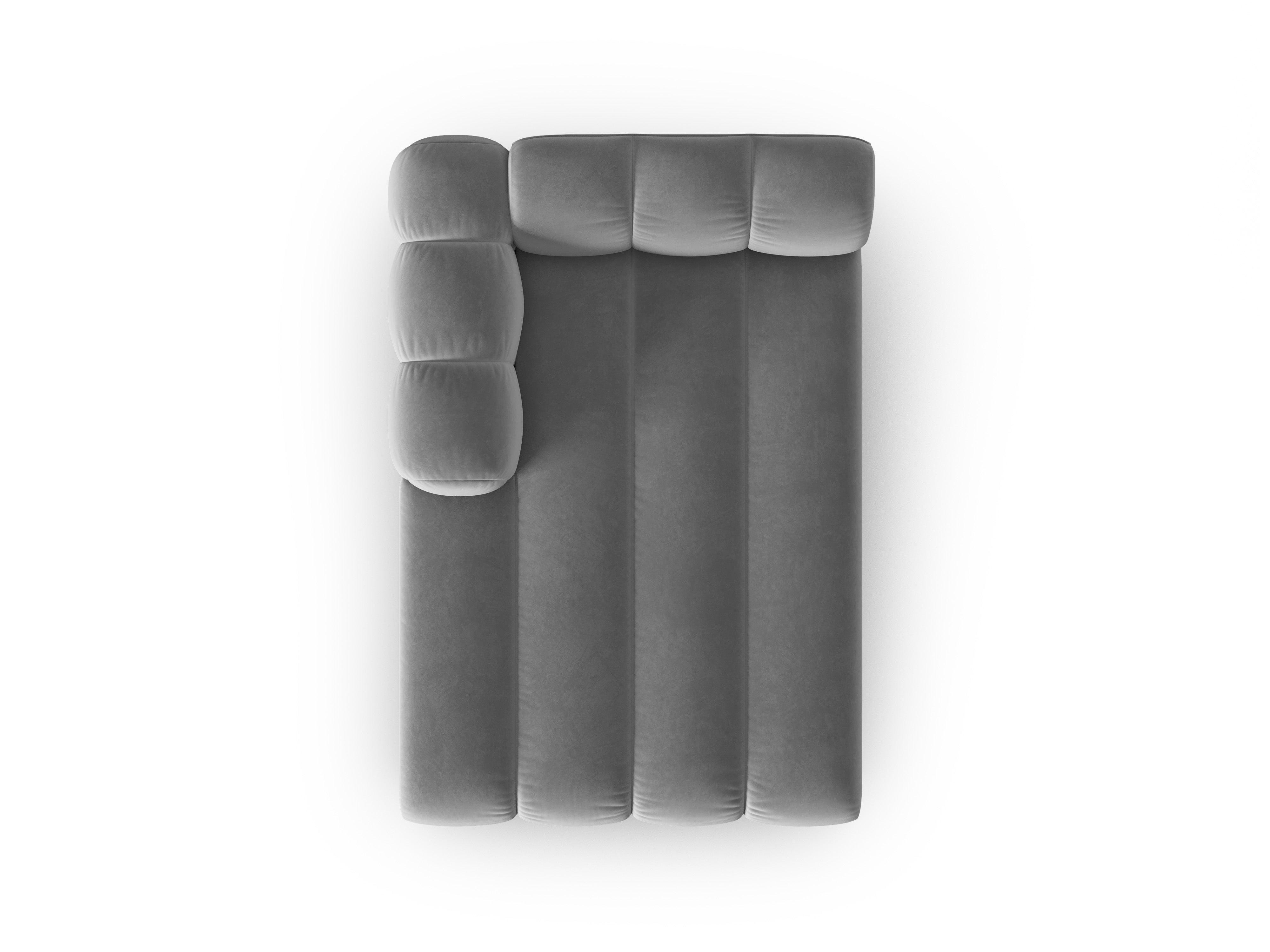 Szezlong aksamitny lewostronny SKYLER szary Interieurs 86 Eye on Design