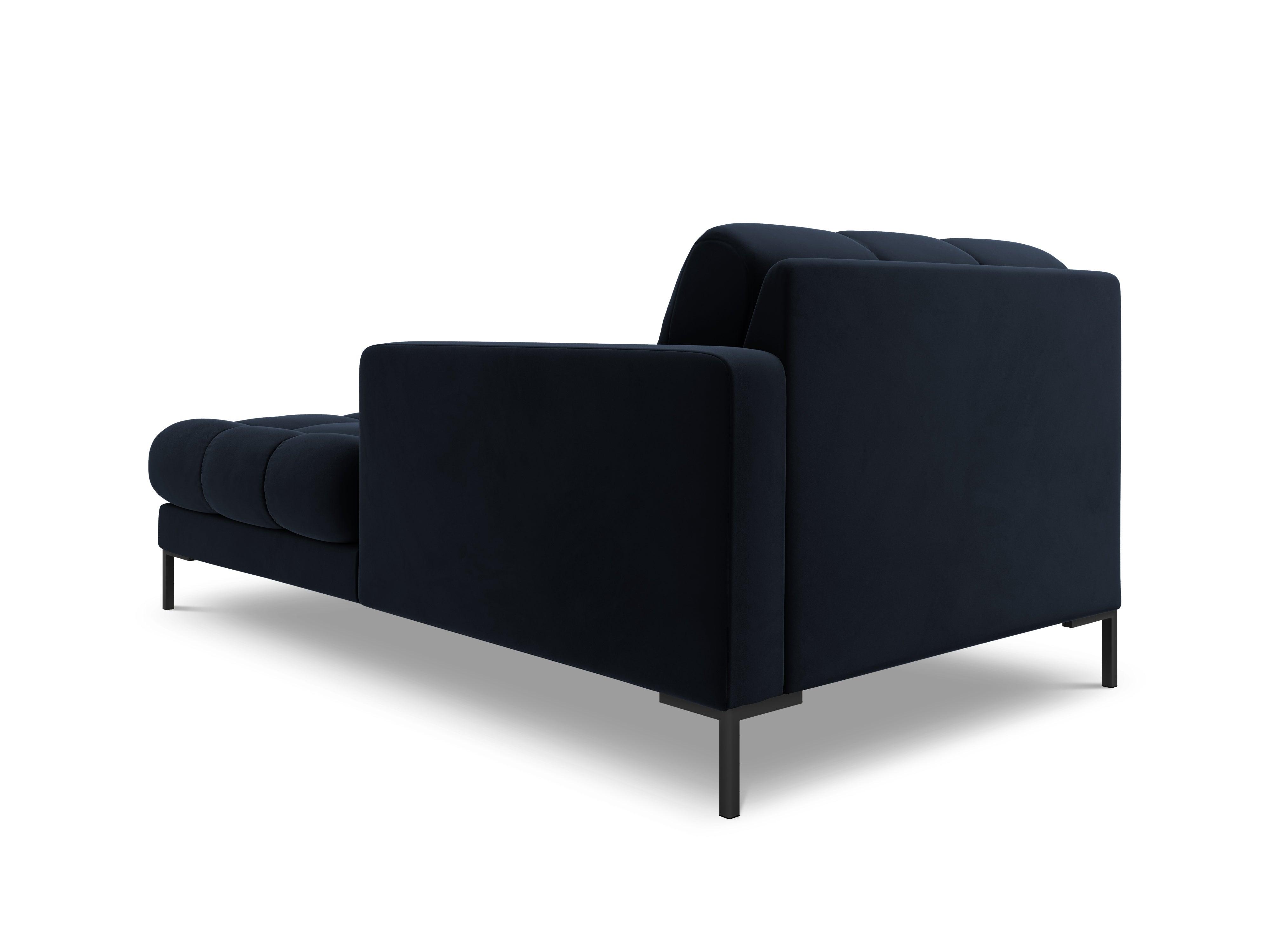 Szezlong aksamitny prawostronny BALI ciemnoniebieski z czarną podstawą Cosmopolitan Design Eye on Design