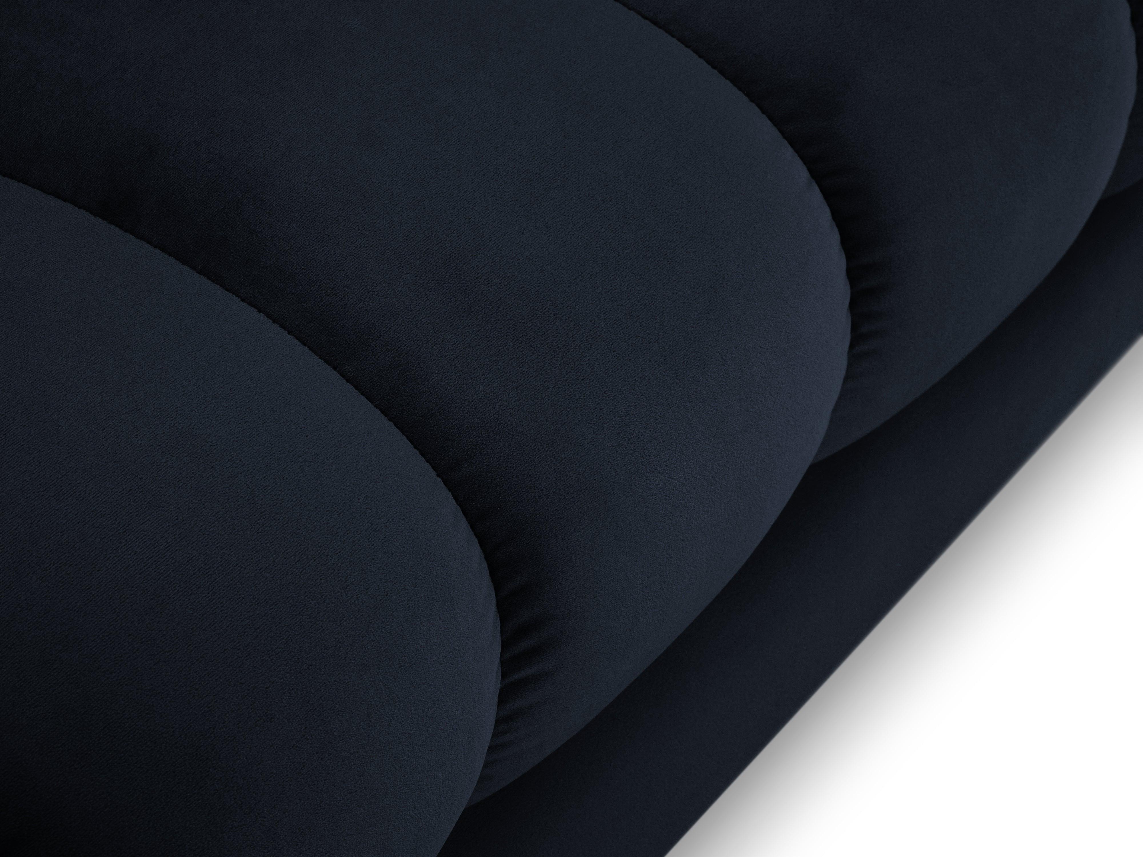 Szezlong aksamitny prawostronny BALI ciemnoniebieski ze złotą podstawą Cosmopolitan Design Eye on Design