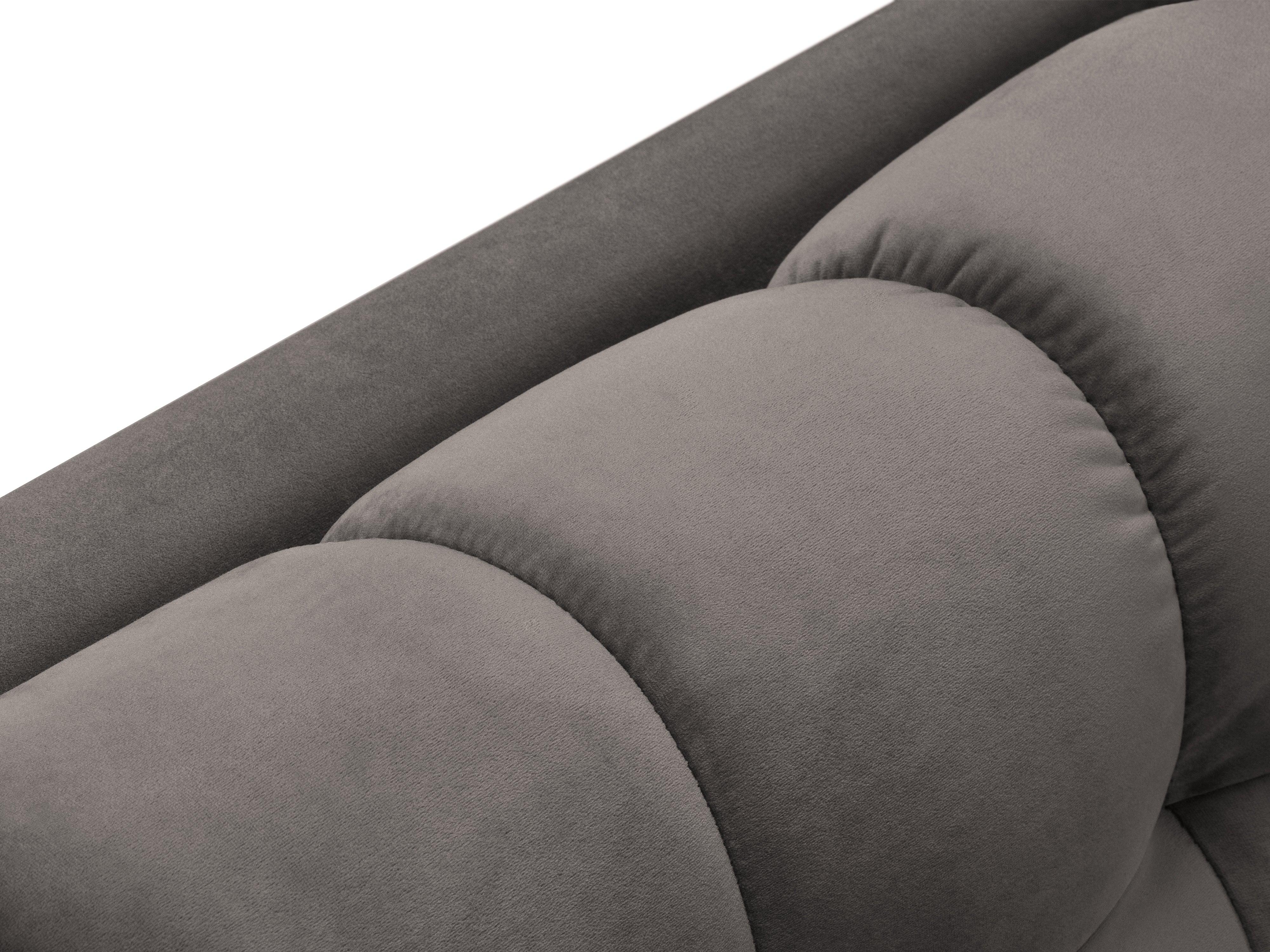 Szezlong aksamitny prawostronny BALI jasnoszary z czarną podstawą Cosmopolitan Design Eye on Design