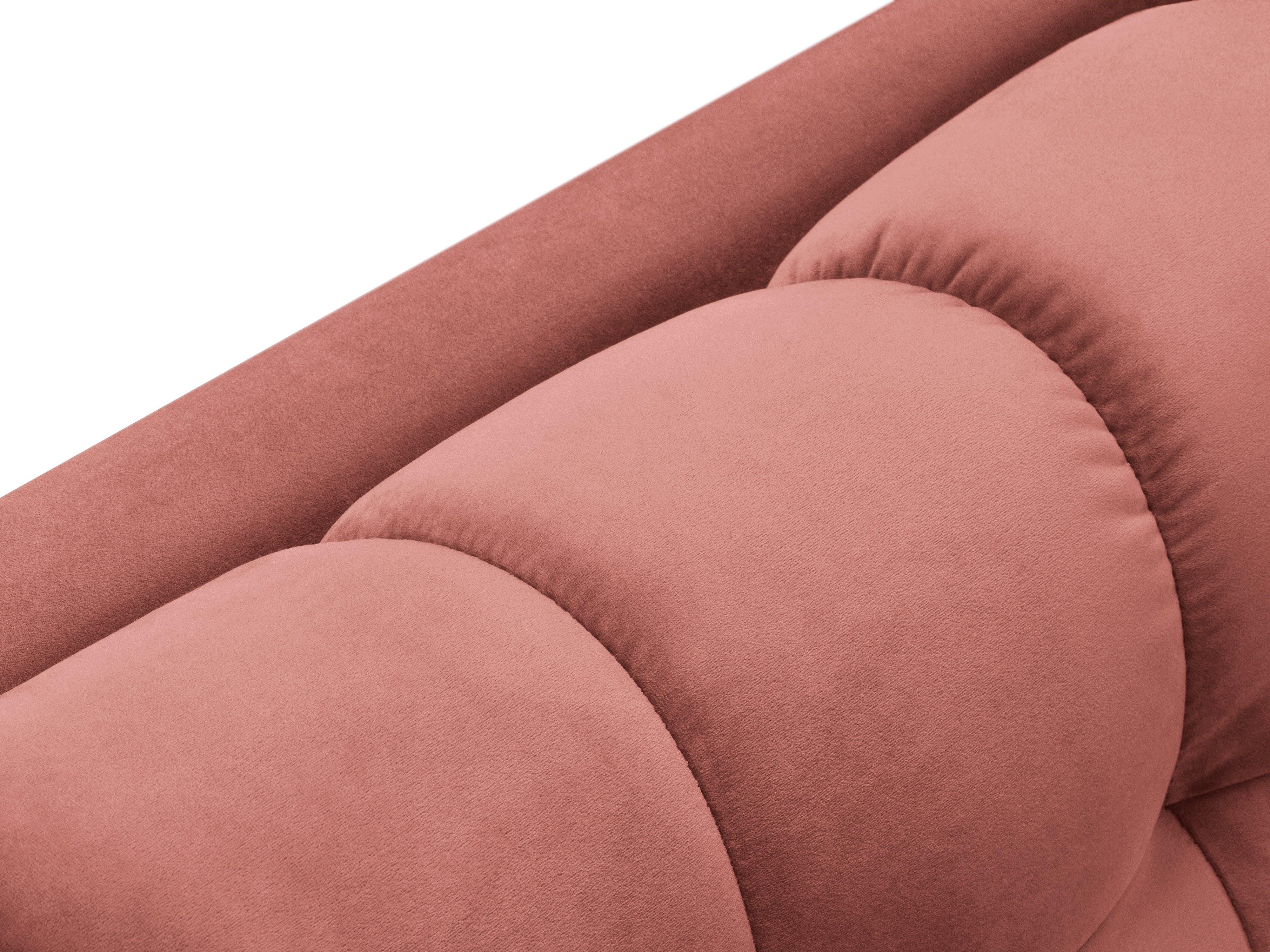 Szezlong aksamitny prawostronny BALI różowy z czarną podstawą Cosmopolitan Design Eye on Design