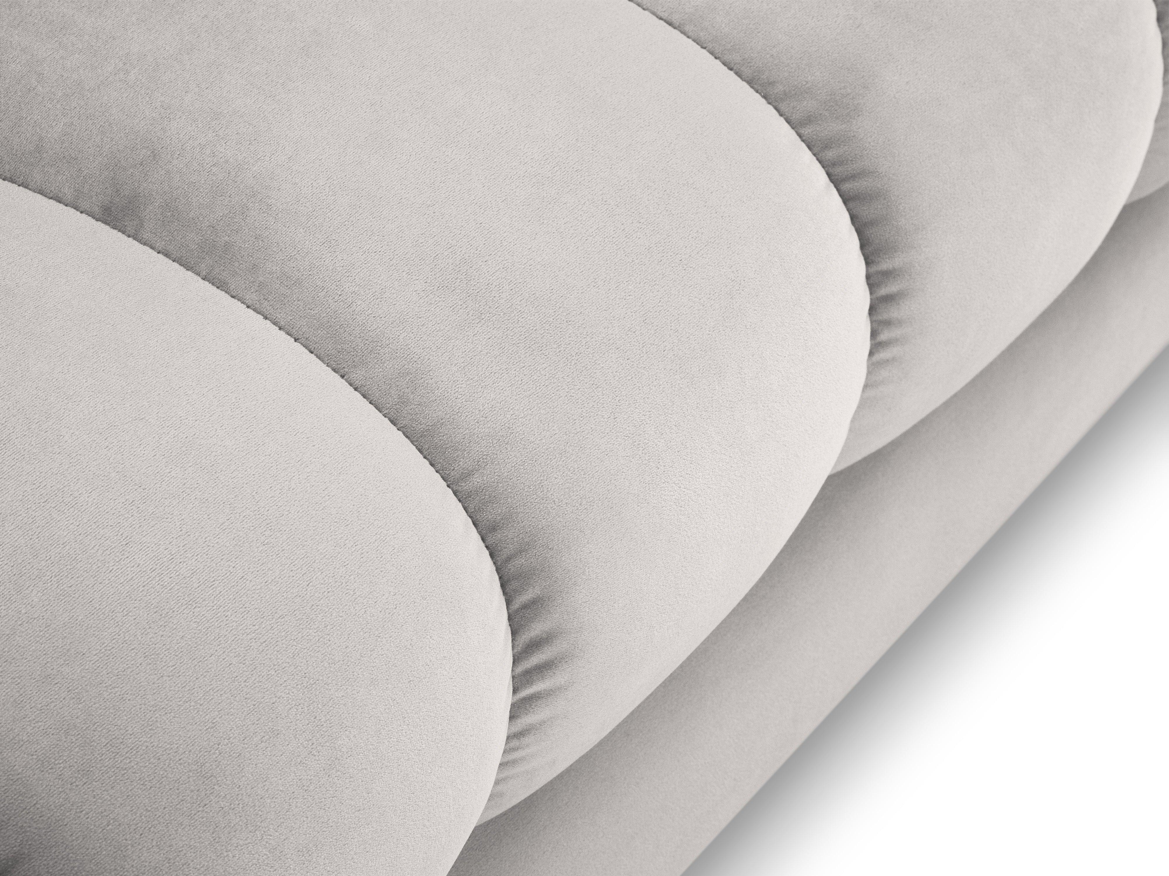 Szezlong aksamitny prawostronny BALI srebrny ze złotą podstawą Cosmopolitan Design Eye on Design