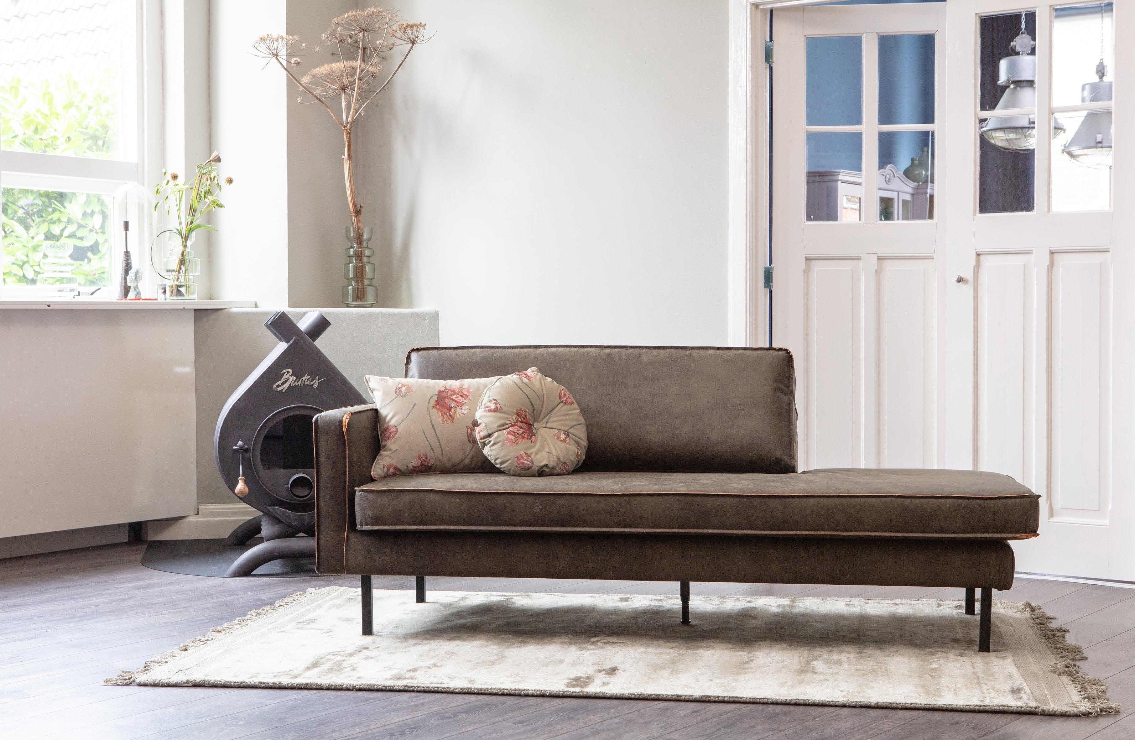 Szezlong aksamitny prawostronny RODEO antracytowy Be Pure Eye on Design