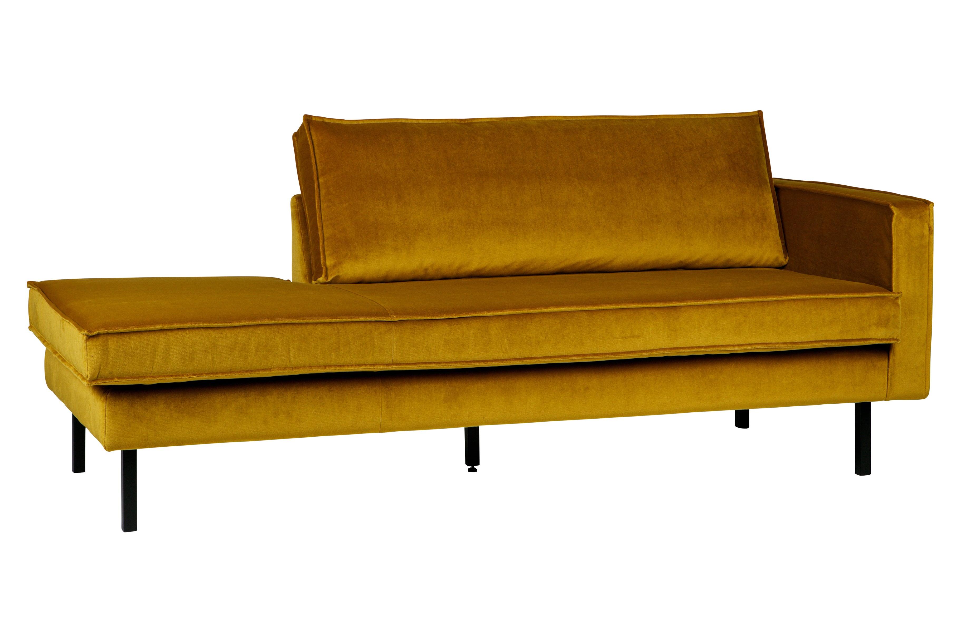 Szezlong aksamitny prawostronny RODEO musztardowy Be Pure Eye on Design
