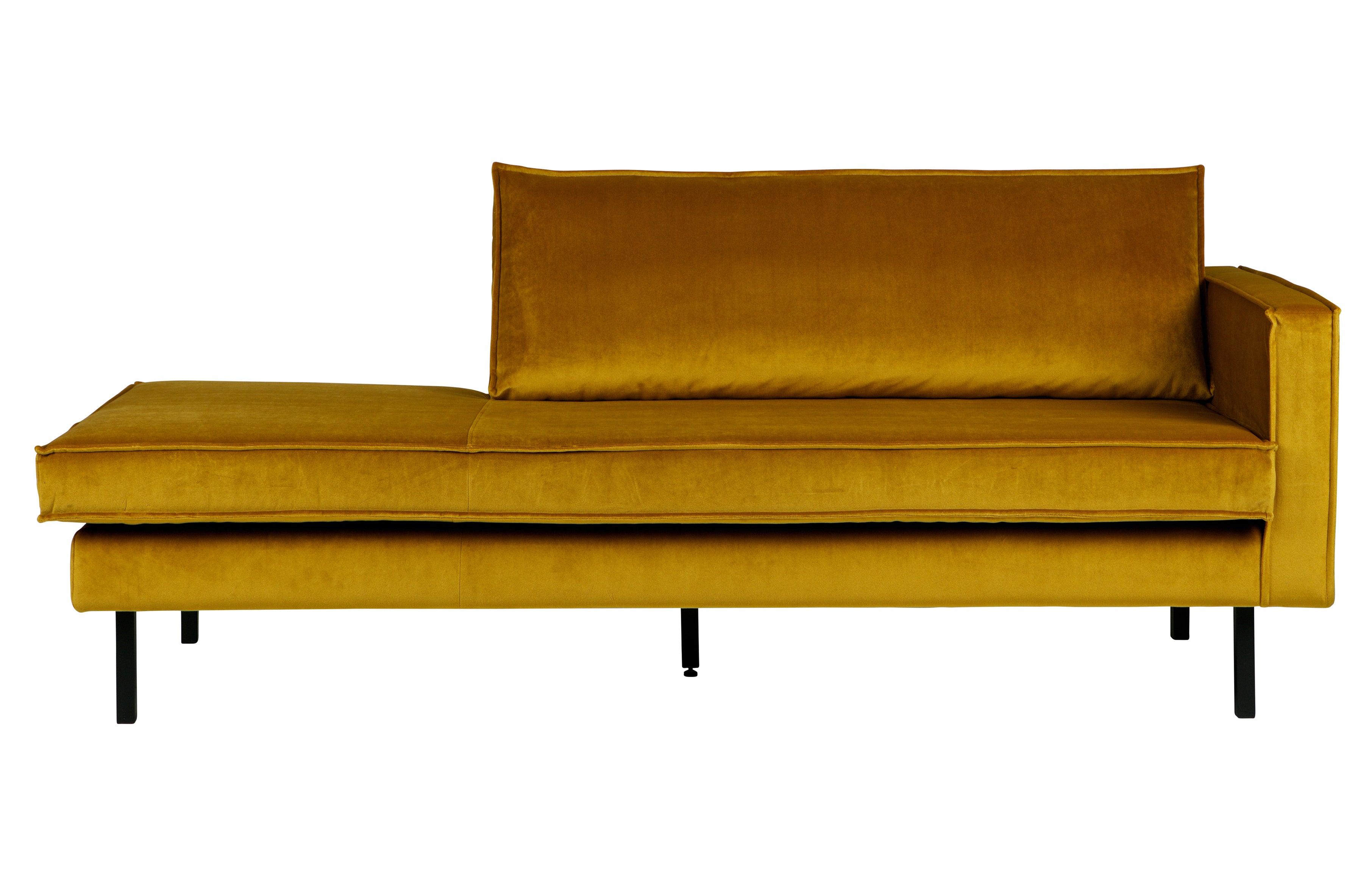 Szezlong aksamitny prawostronny RODEO musztardowy Be Pure Eye on Design