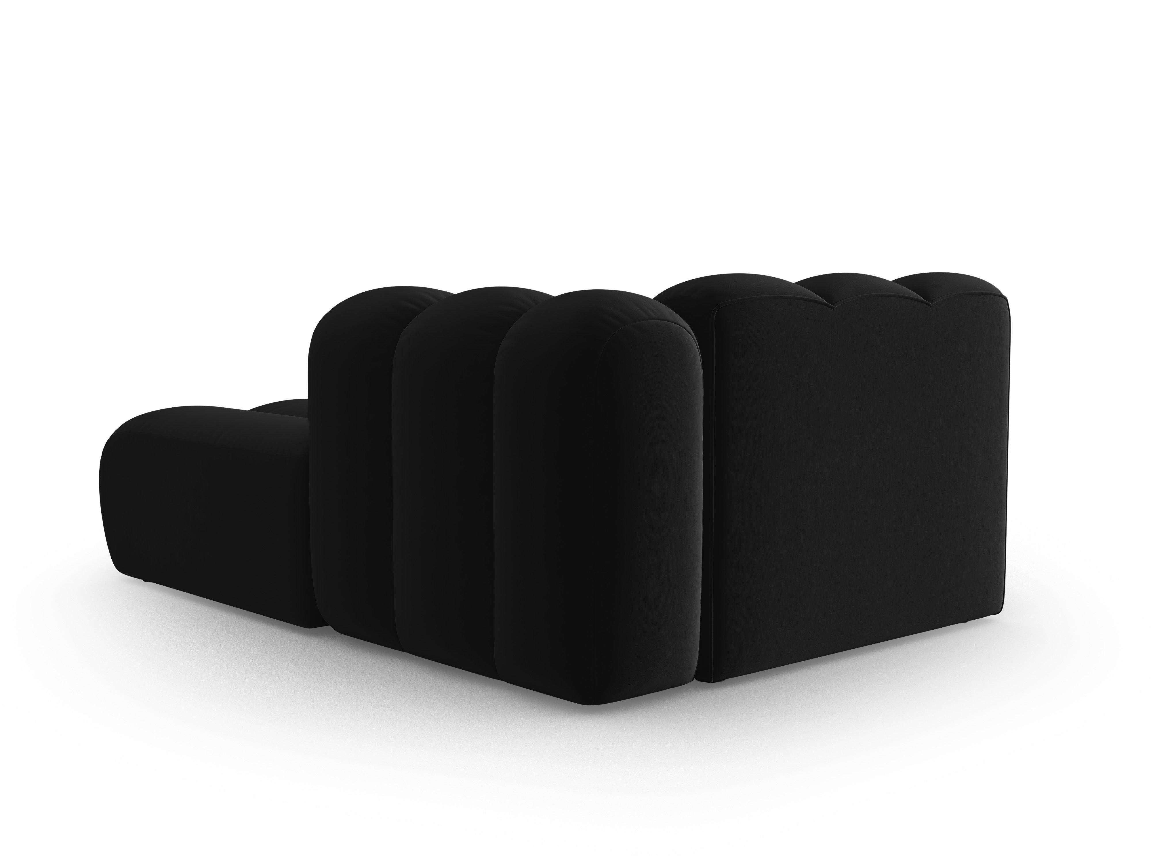 Szezlong aksamitny prawostronny SKYLER czarny Interieurs 86 Eye on Design