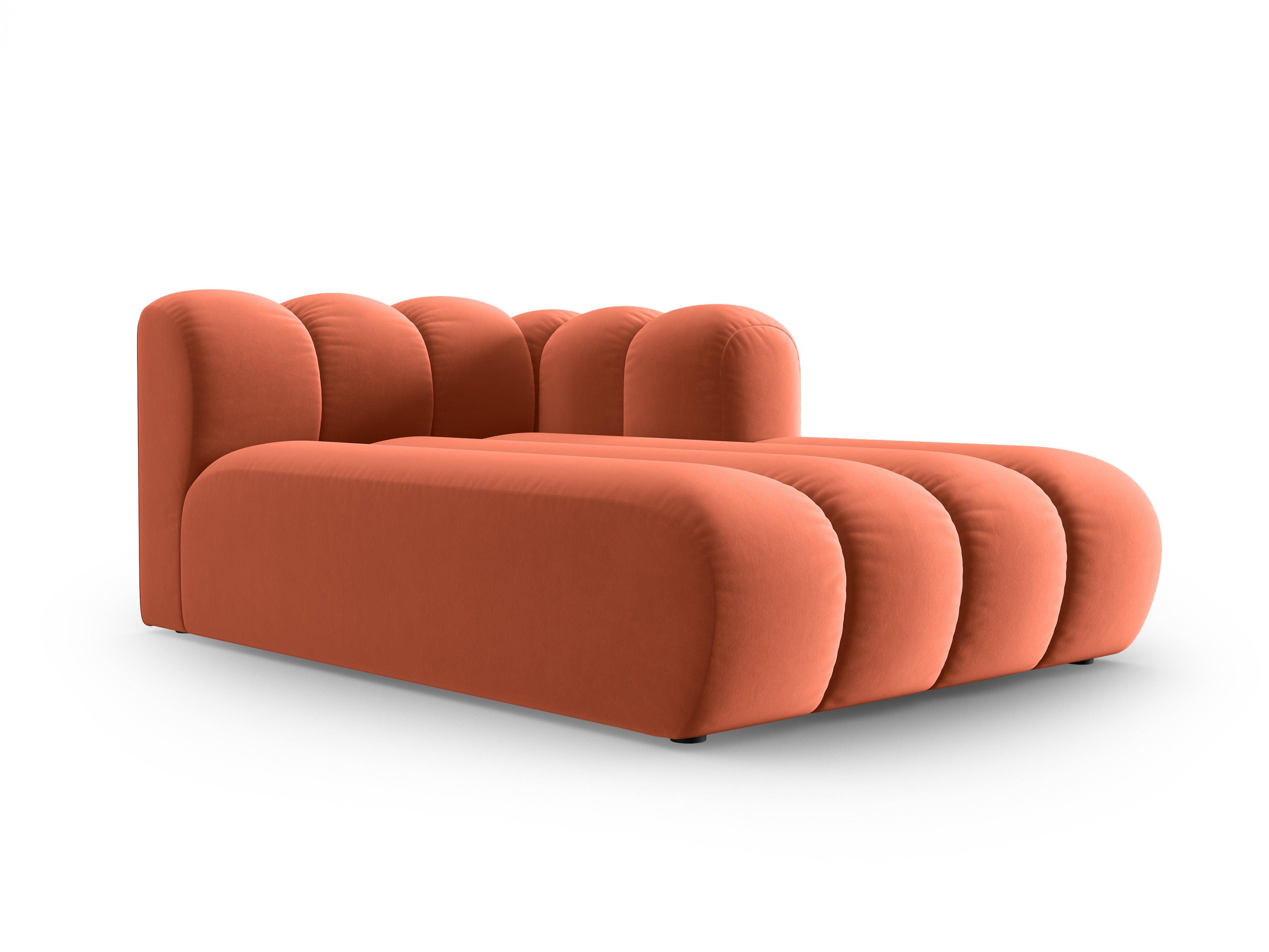 Szezlong aksamitny prawostronny SKYLER koralowy Interieurs 86 Eye on Design
