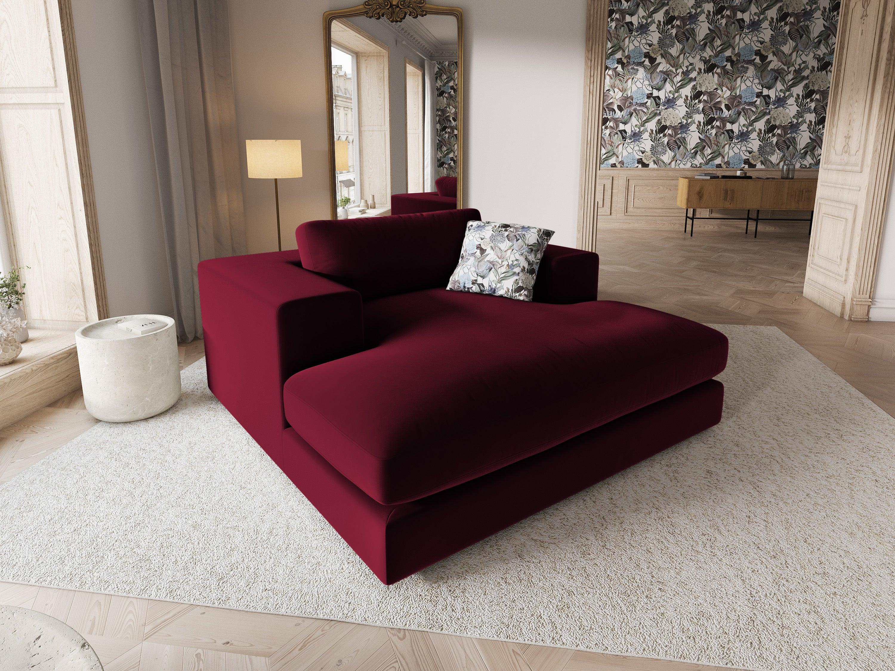 Szezlong aksamitny TENDANCE bordowy – CXL by Christian Lacroix
