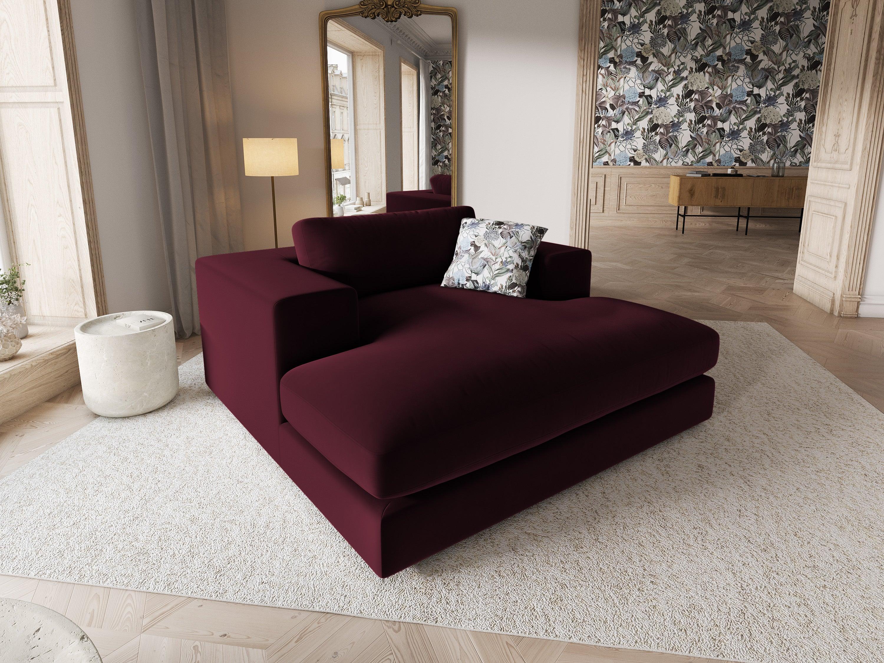 Szezlong aksamitny TENDANCE burgundowy CXL by Christian Lacroix Eye on Design