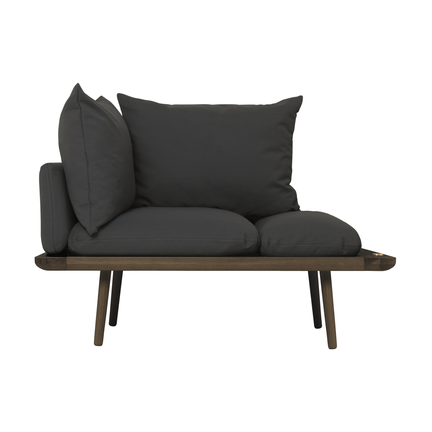 Szezlong LOUNGE AROUND antracytowy z ciemno dębową podstawą UMAGE Eye on Design