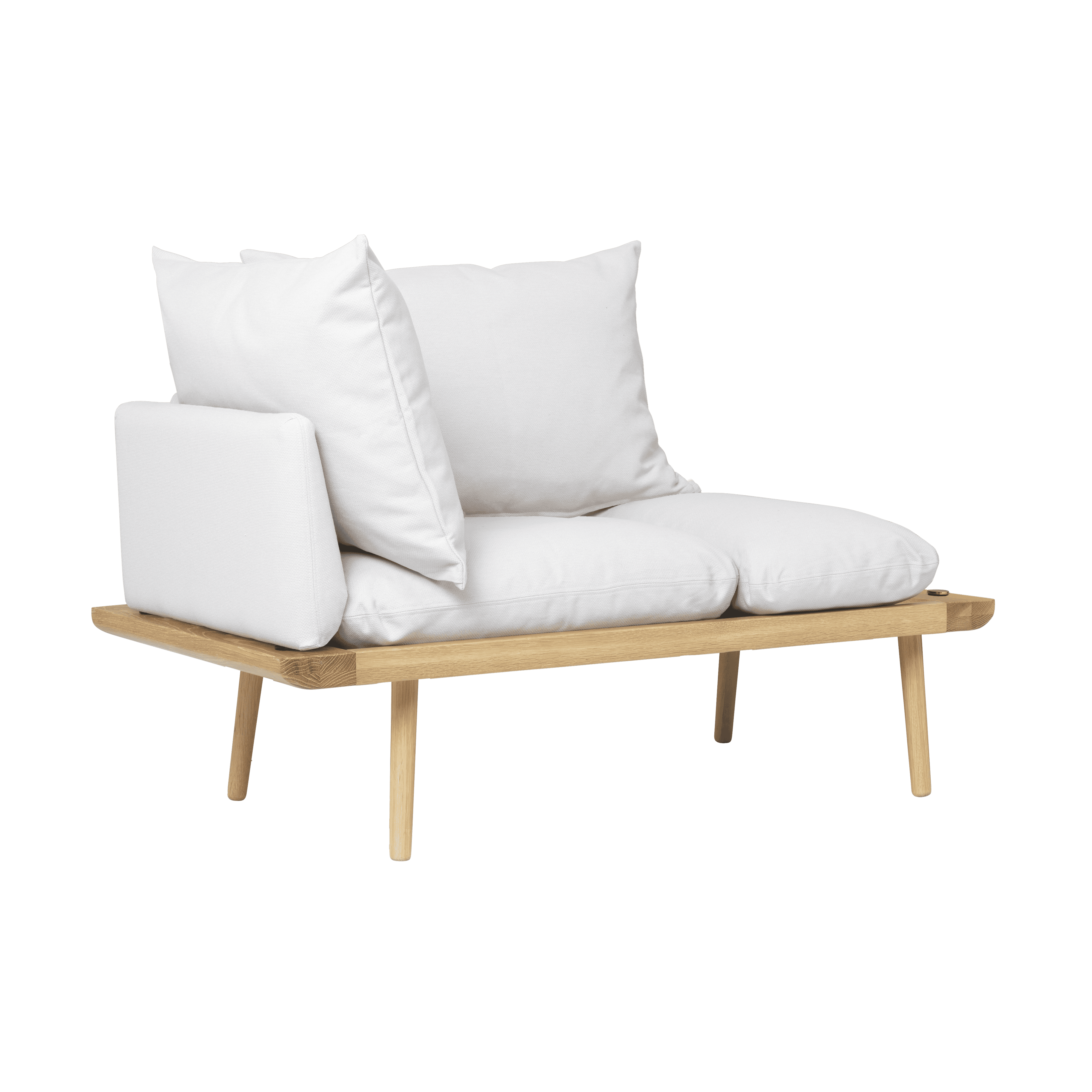 Szezlong LOUNGE AROUND baby blue z dębową podstawą – Umage