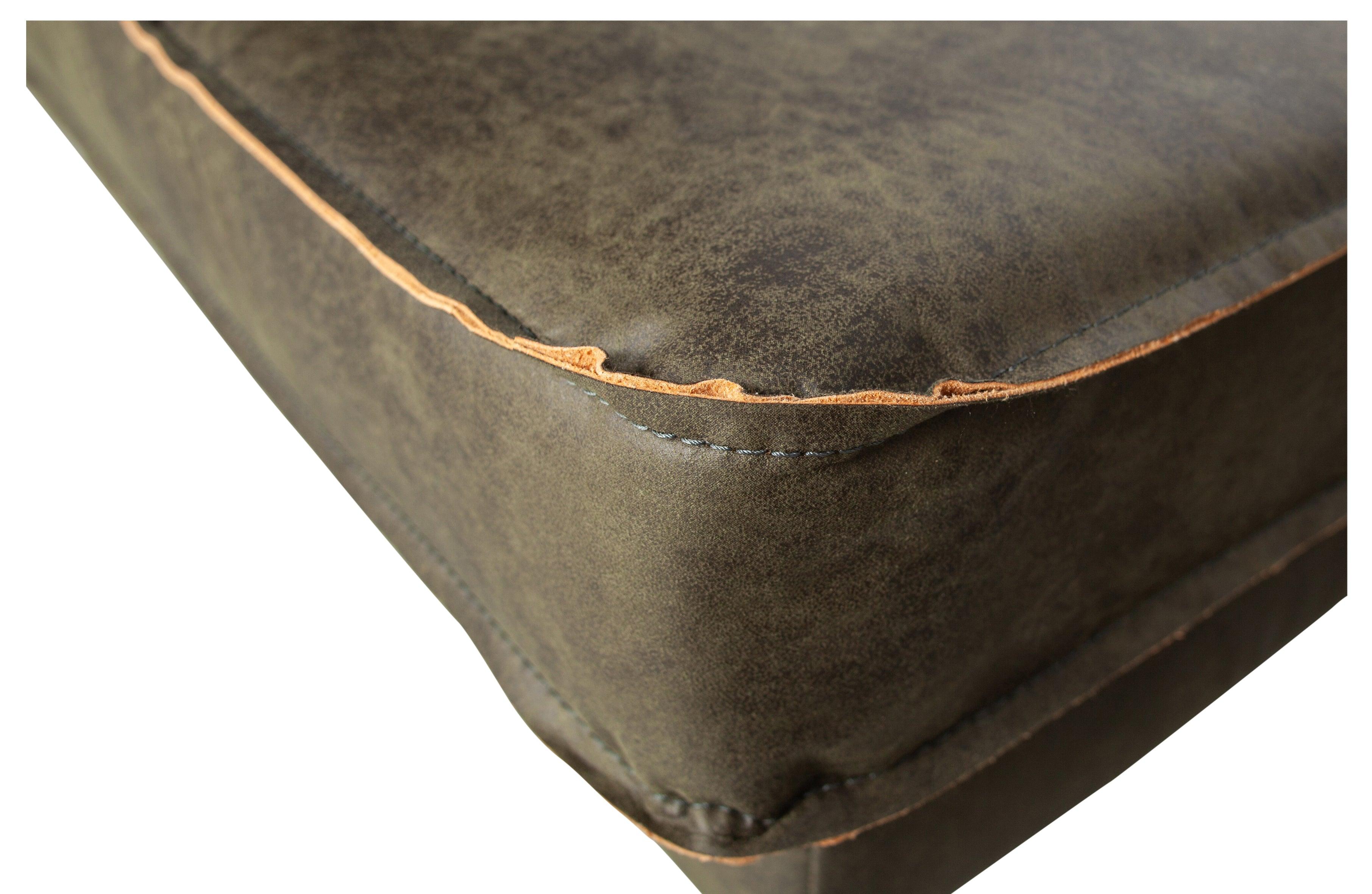 Szezlong skórzany lewostronny RODEO wojskowa zieleń Be Pure Eye on Design