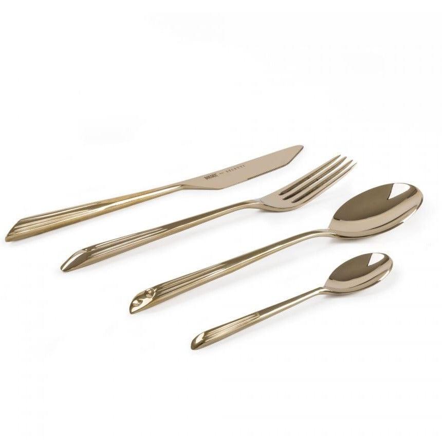 Sztućce COSMIC DINNER QUASAR mosiężny Seletti Eye on Design