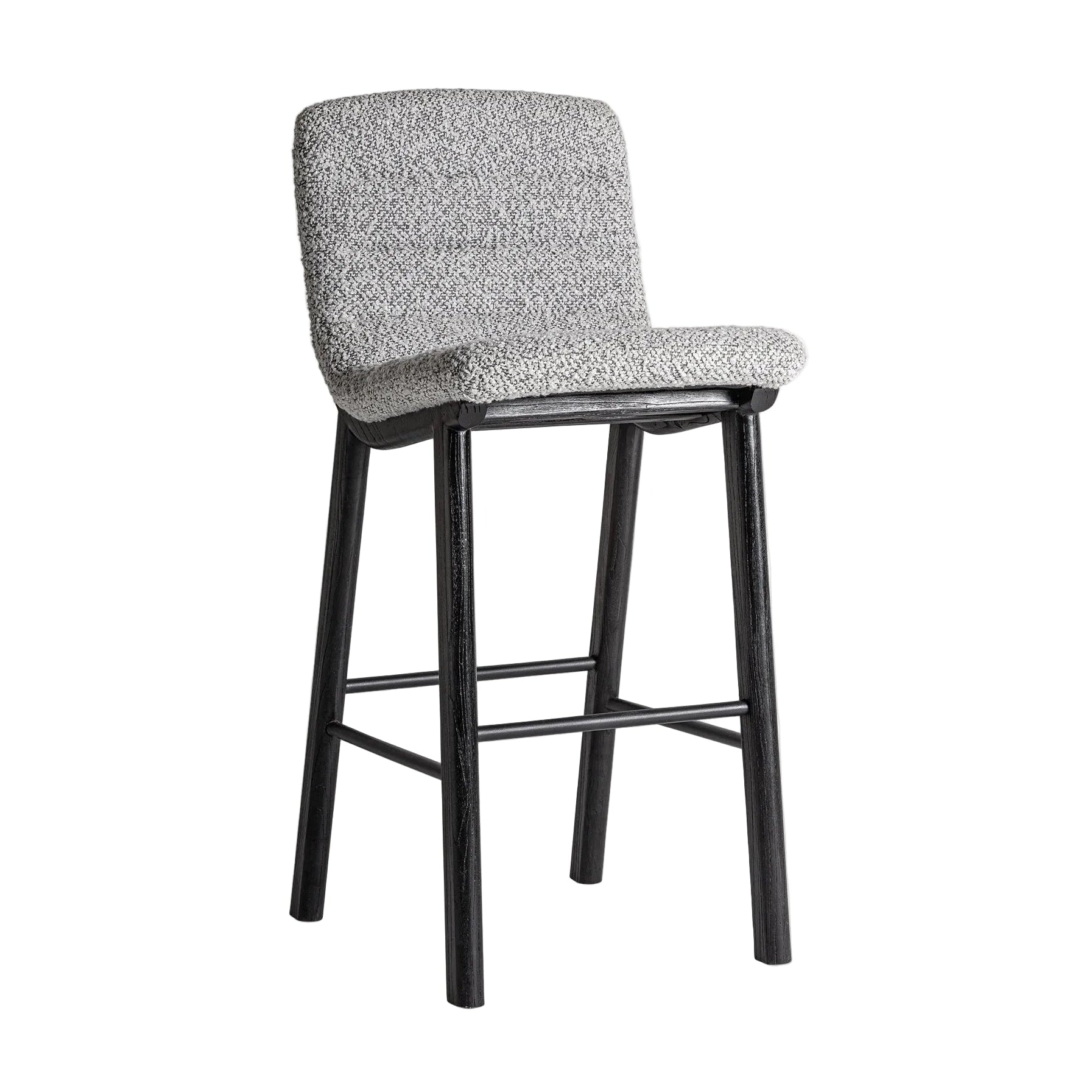 JACQUARD Bar Stool Gray with Black Woven Base
