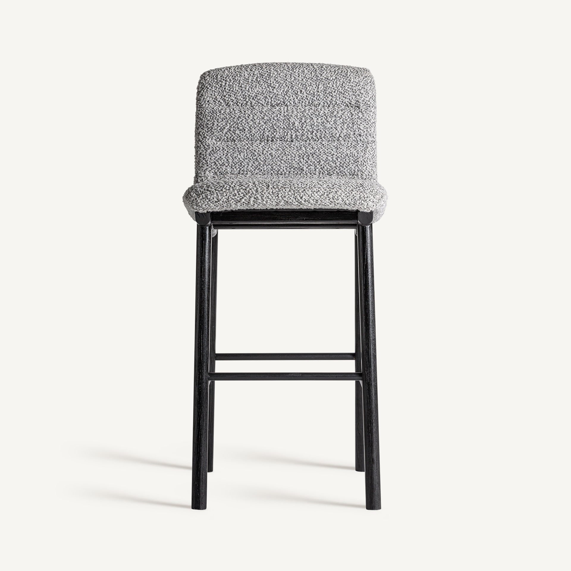 JACQUARD Bar Stool Gray with Black Woven Base