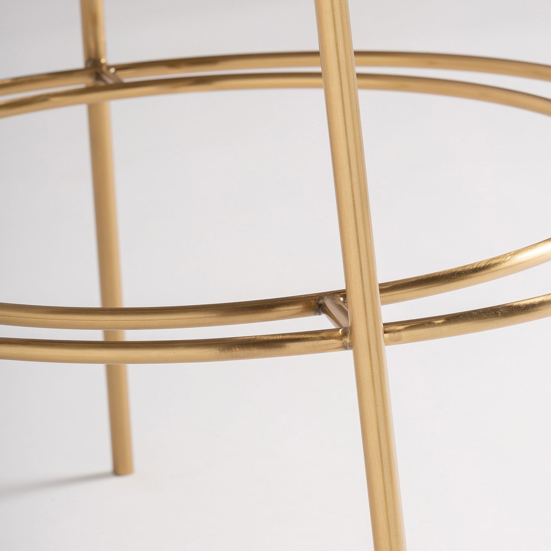 TRESIVIO Cream Bar Stool with Gold Base