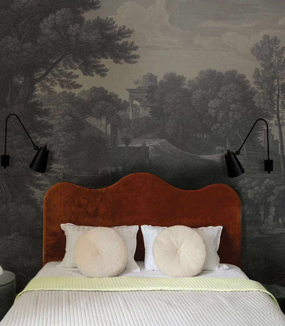Tapeta flizelinowa z krajobrazem ANCIENT RIVERSIDE GROVE szary, marka Wallcolors