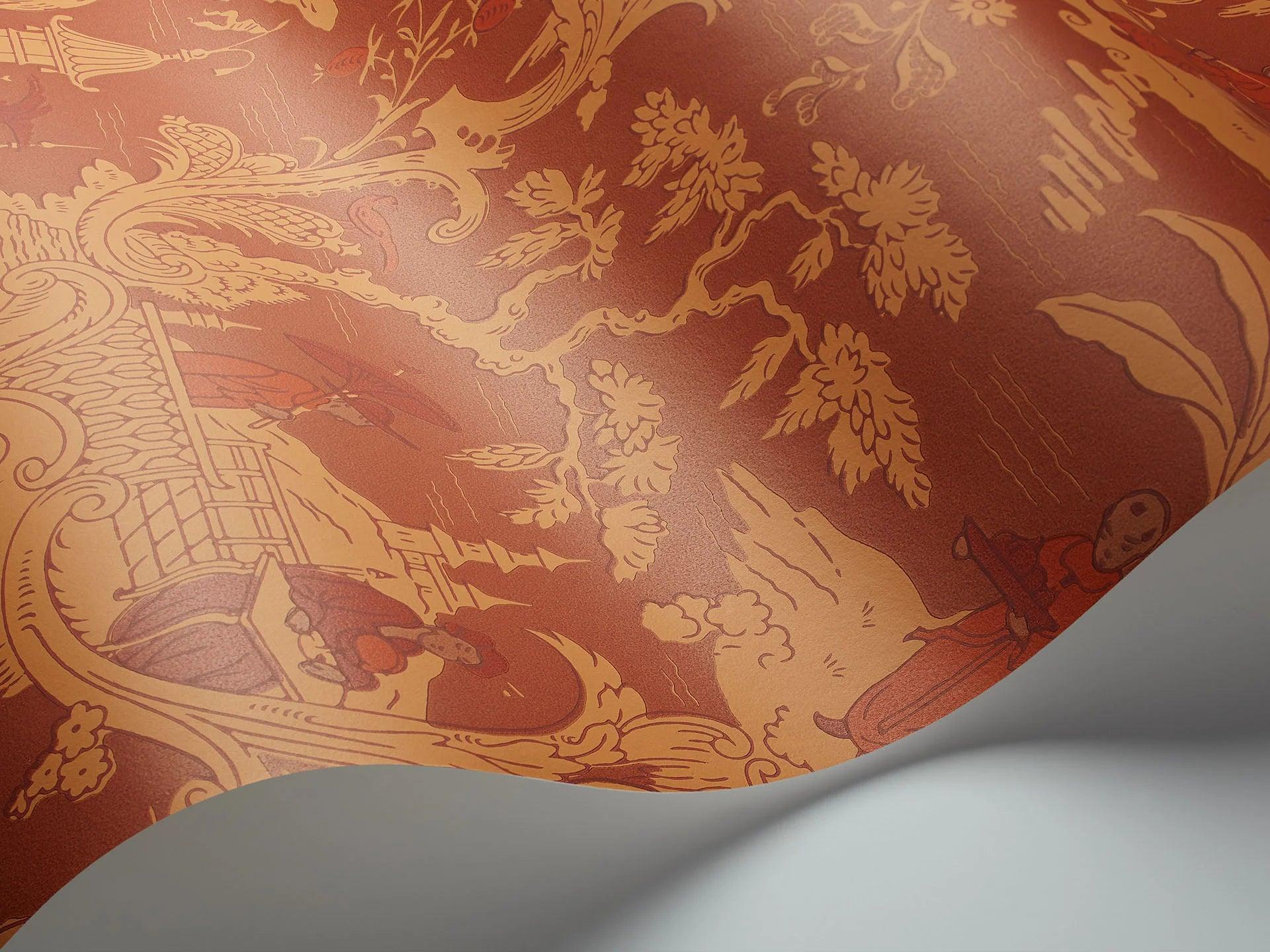 Tapeta ARCHIVE ANTHOLOGY - Chinese Toile terakota Cole & Son Eye on Design