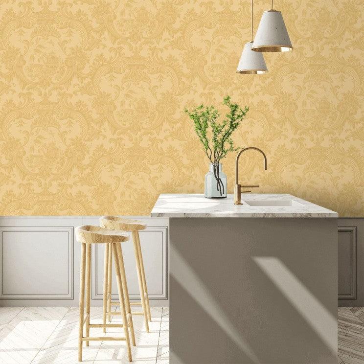 Oriental patterned wallpaper with ornaments ARCHIVE ANTHOLOGY - Chippendale China red