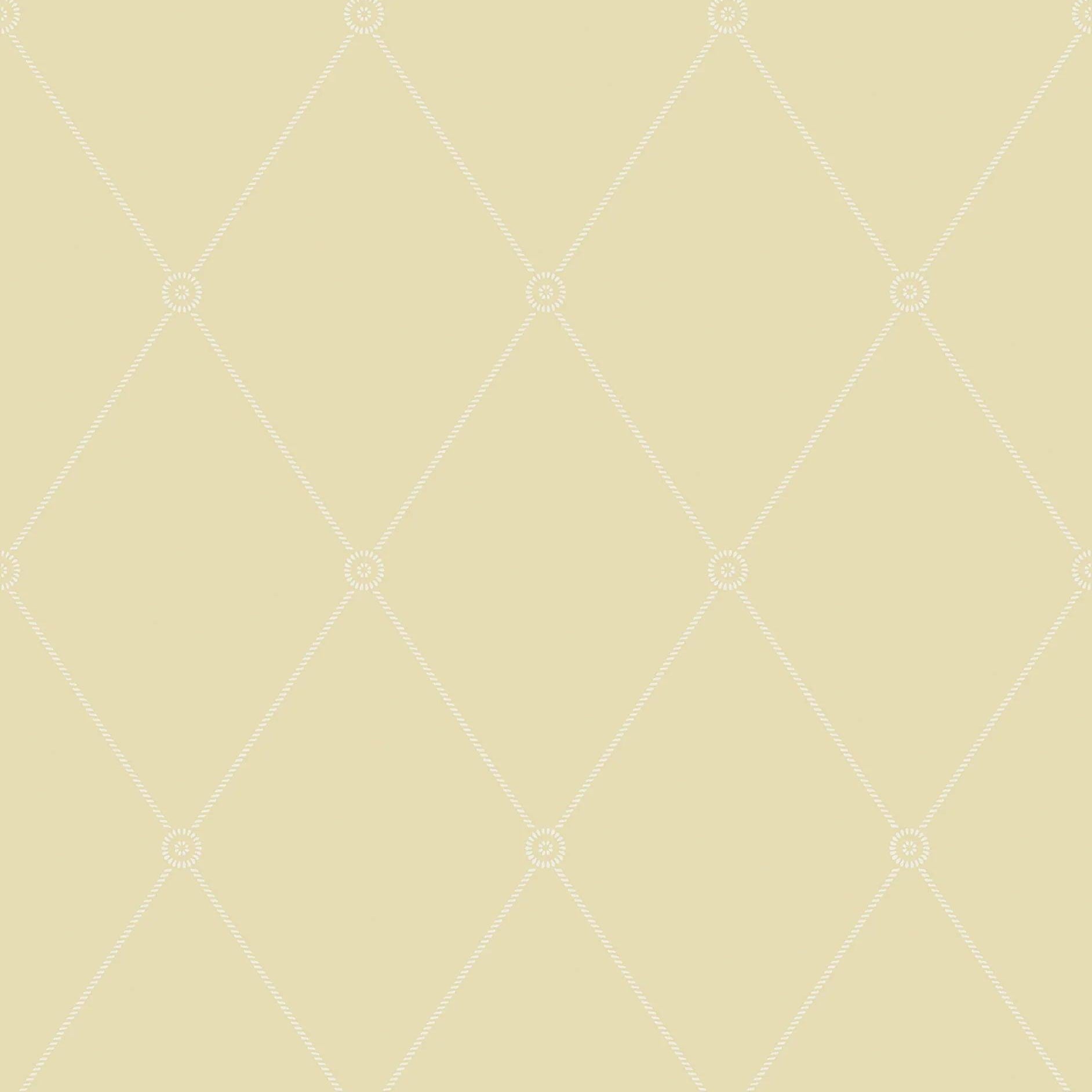 Tapeta ARCHIVE ANTHOLOGY - Large Georgian Rope Trellis cytrynowy Cole & Son Eye on Design