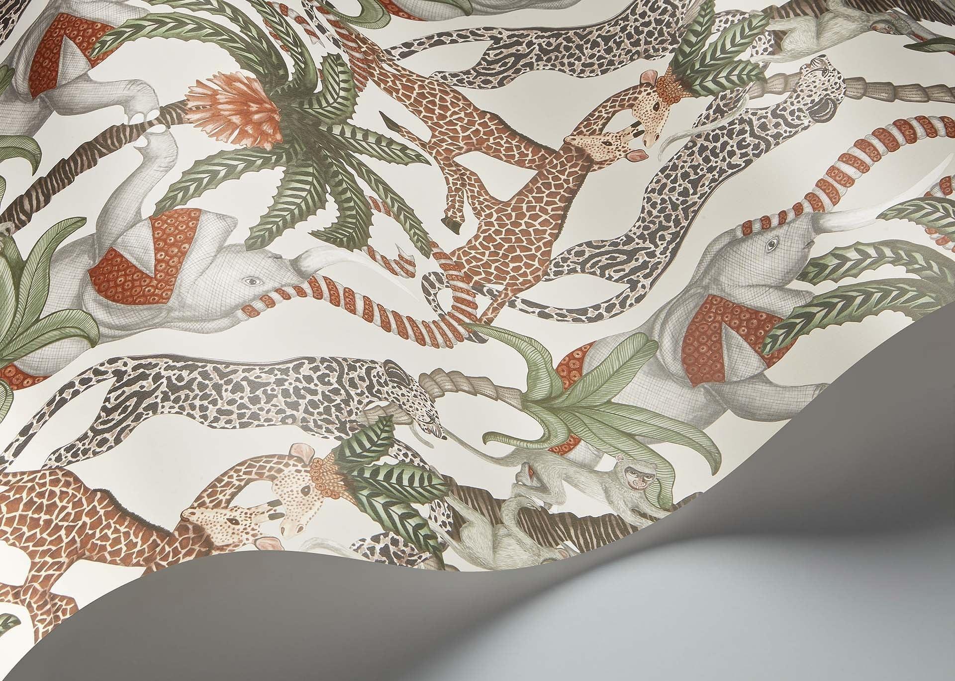 Tapeta ARDMORE JABULA - Safari Totem zielony na kremie Cole & Son Eye on Design
